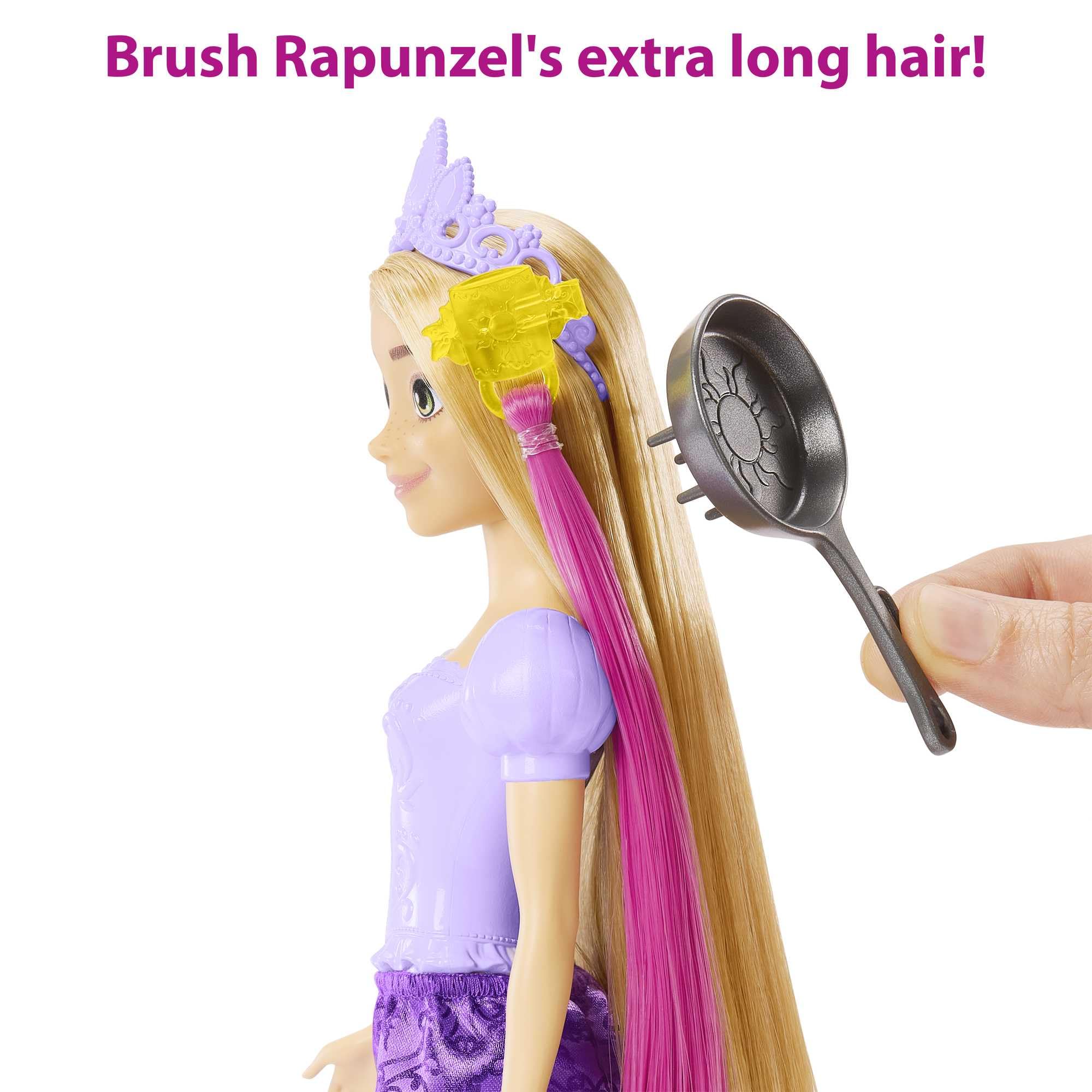 Mattel Disney Princess Rapunzel Doll - Color-Change Hair Extensions & 12 Accessories | Ages 3+ 5