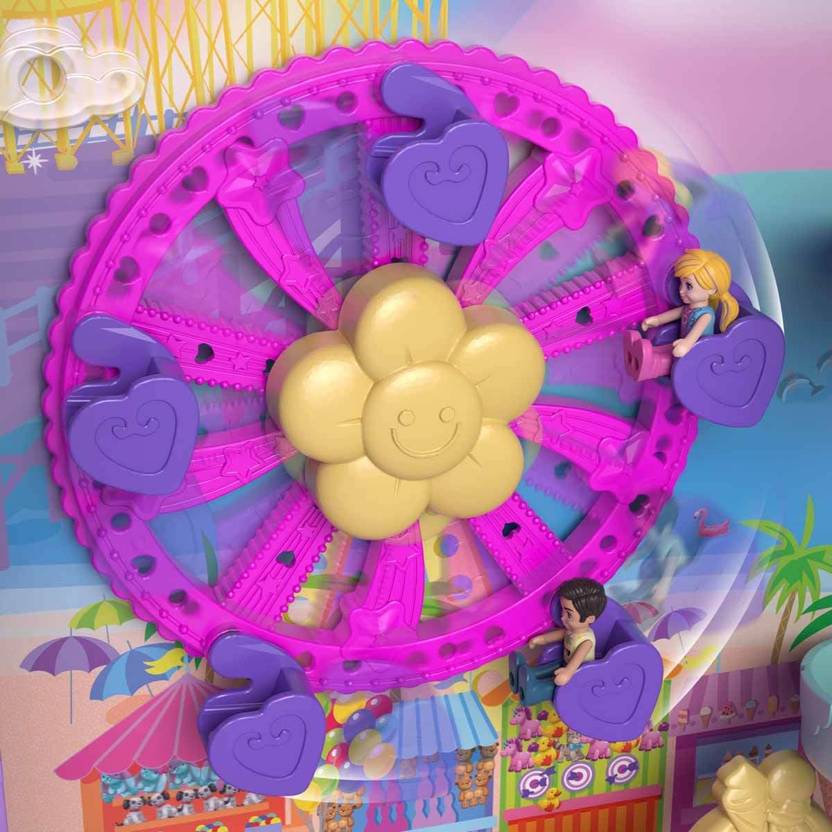 Polly Pocket Pollyville Resort Roll Away Playset - 4 Dolls, 1 Vehicle, 25+ Accessories, Ages 4-10 7