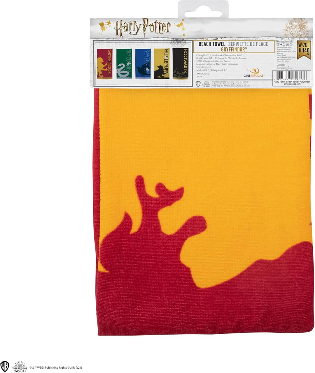 Cinereplicas - Harry Potter Gryffindor Beach Towel - Officially Licensed