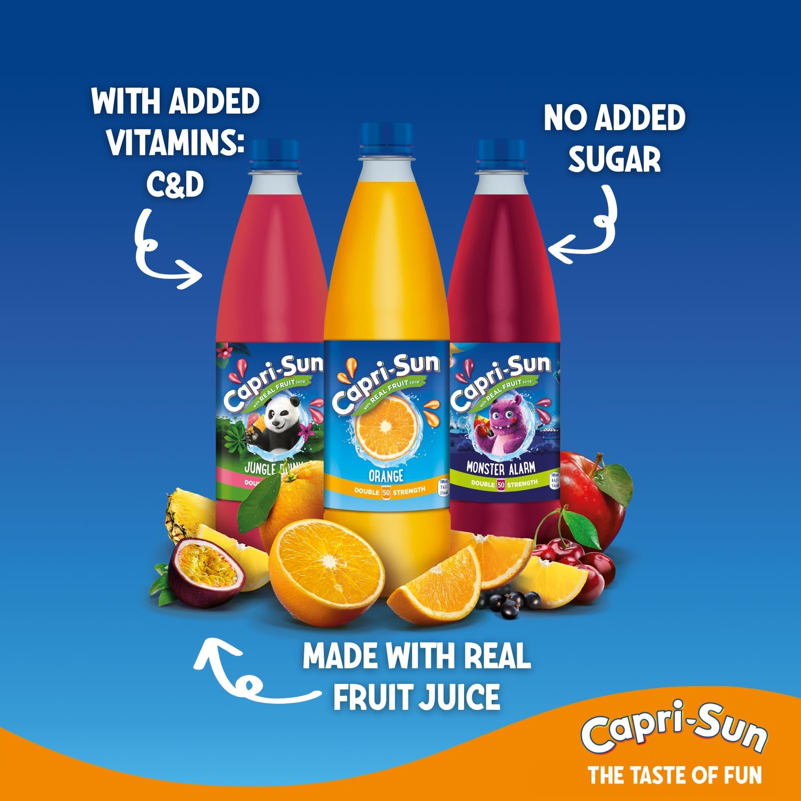 Capri-Sun Double Strength Jungle Drink Squash Concentrate - No Added Sugar | 1 Litre