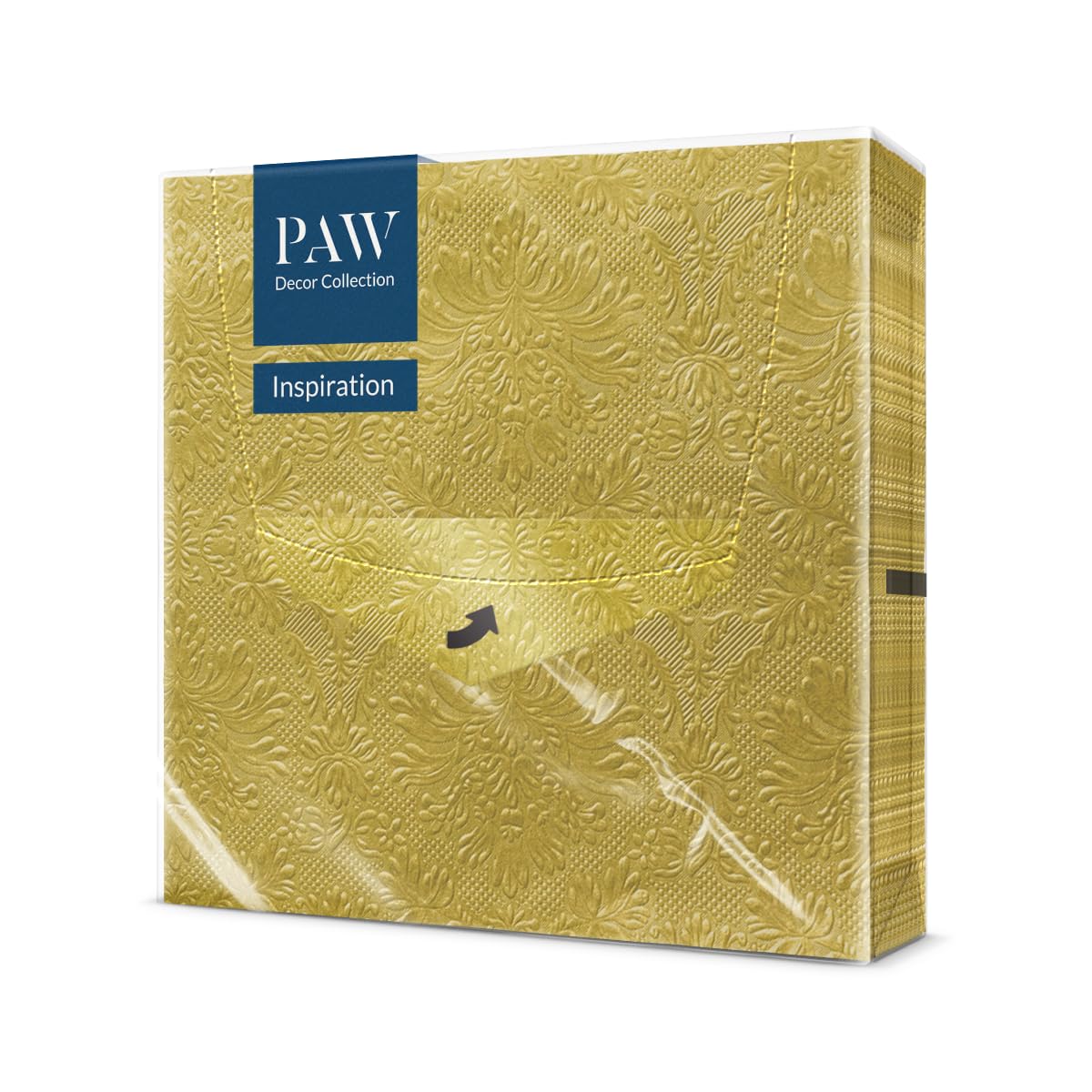 PAW Decor Collection Gold 3-Ply Napkins (33 x 33 cm) – 20 Pieces, FSC & Ecolabel-Certified