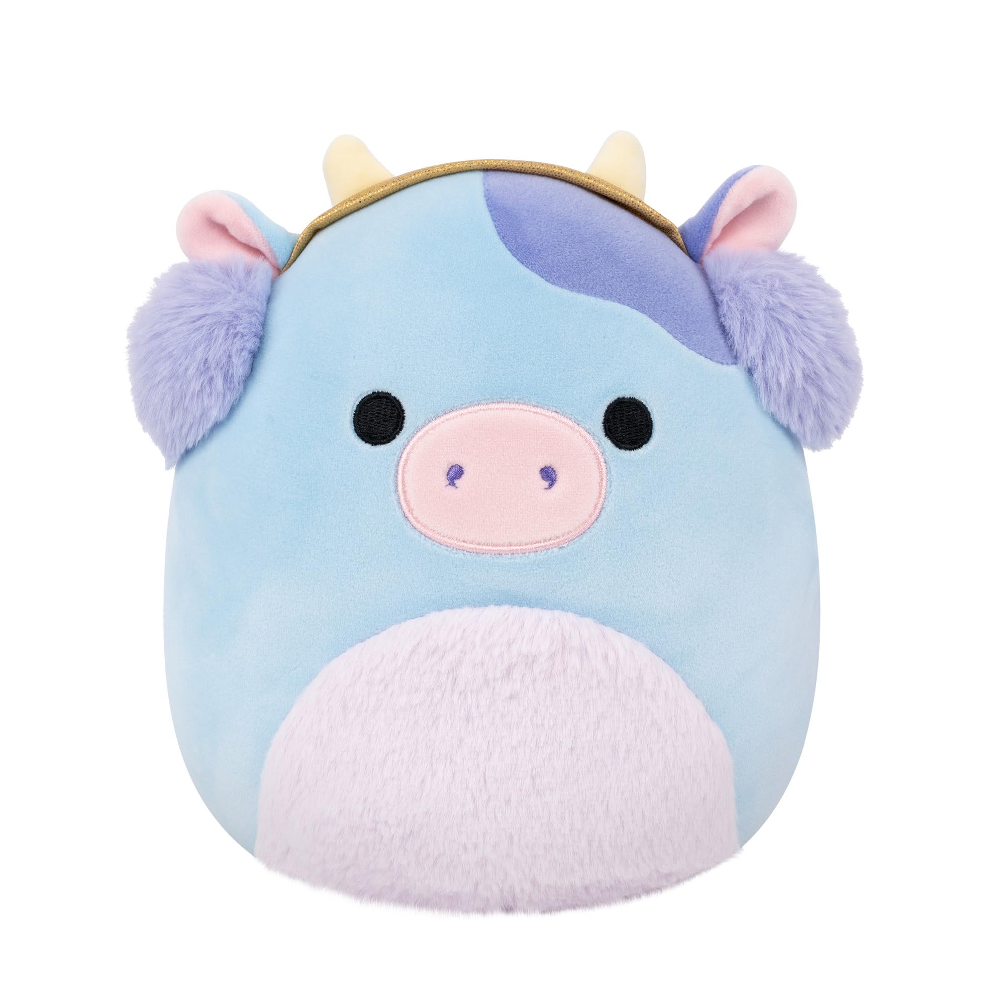 Squishmallows Clayton the Blue Cow with Earmuffs - 7.5-Inch Plush Toy for Ages 3+ 8