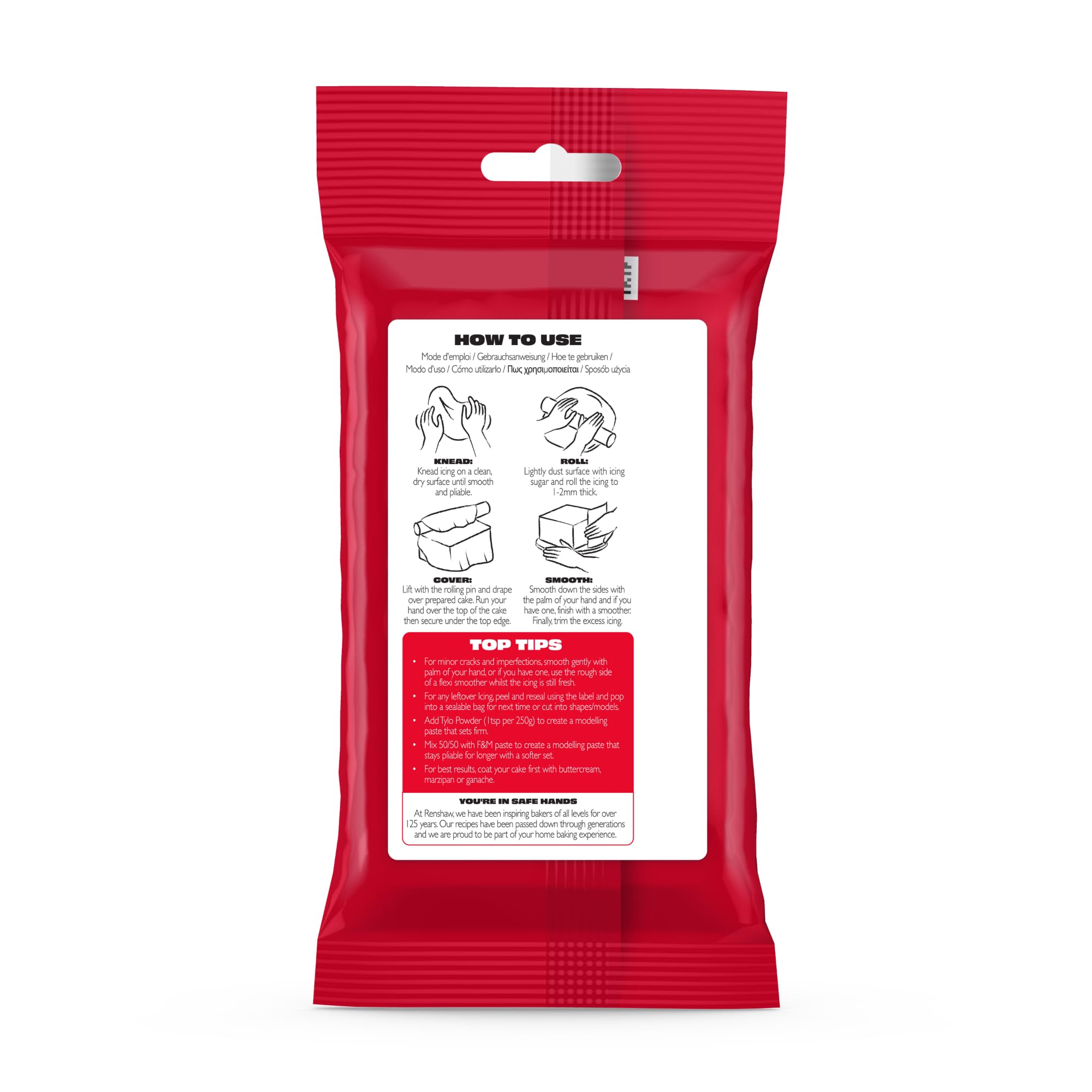 Renshaw Red Extra Stretch Smooth & Thin Ready to Roll Fondant Icing - 250g 4