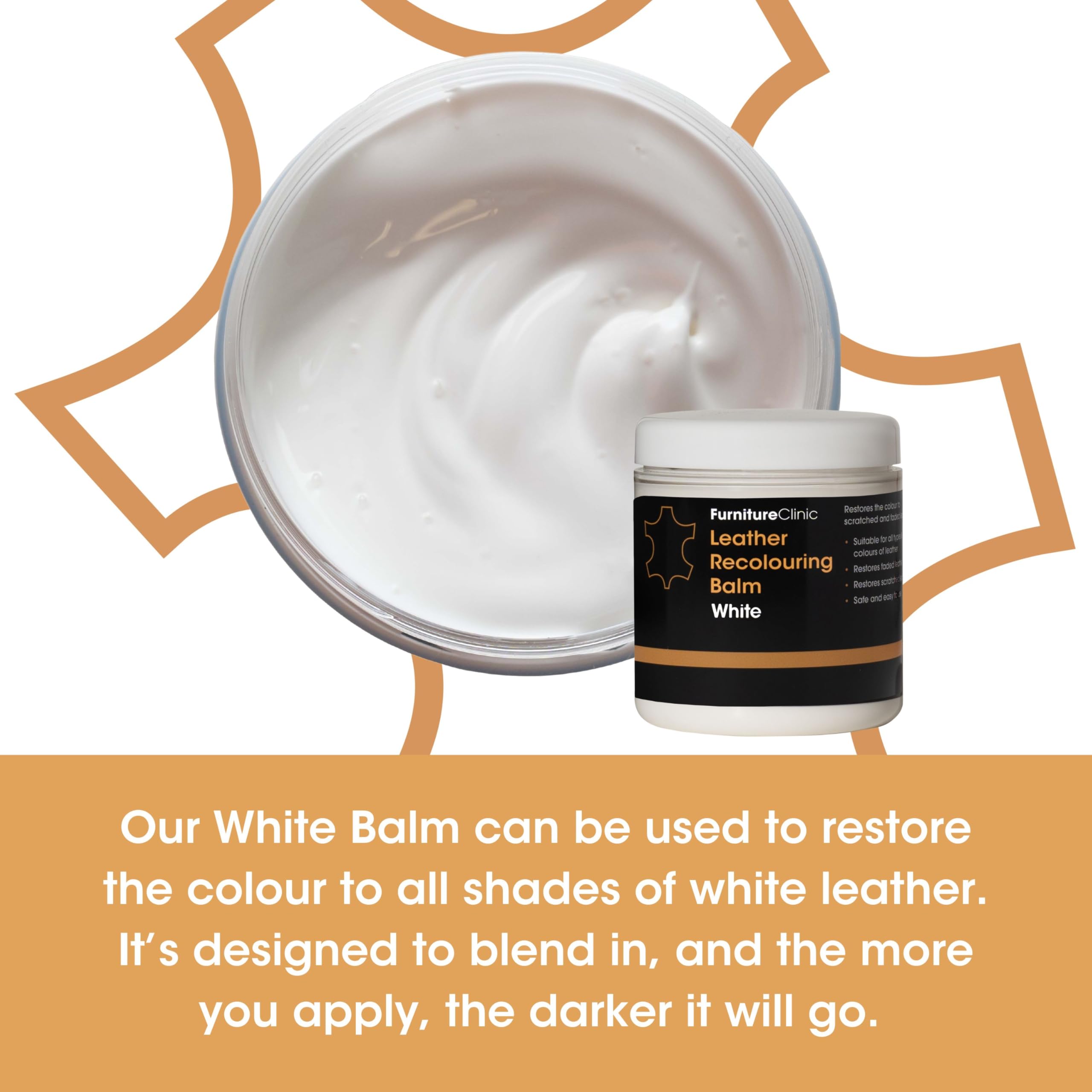 Furniture Clinic Leather Recolouring Balm - White Shade for Faded & Scratched Sofas, Car Seats, Shoes, and Clothing 3