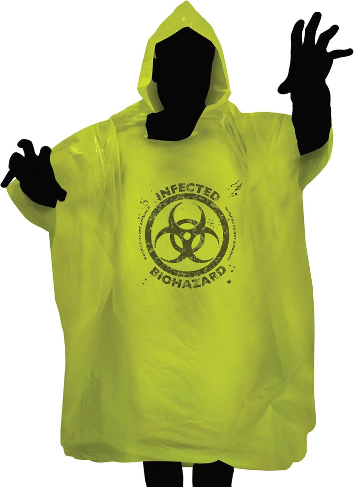 Oliphant Zombie Biohazard Poncho Costume - One Size Fits All (Green PVC)