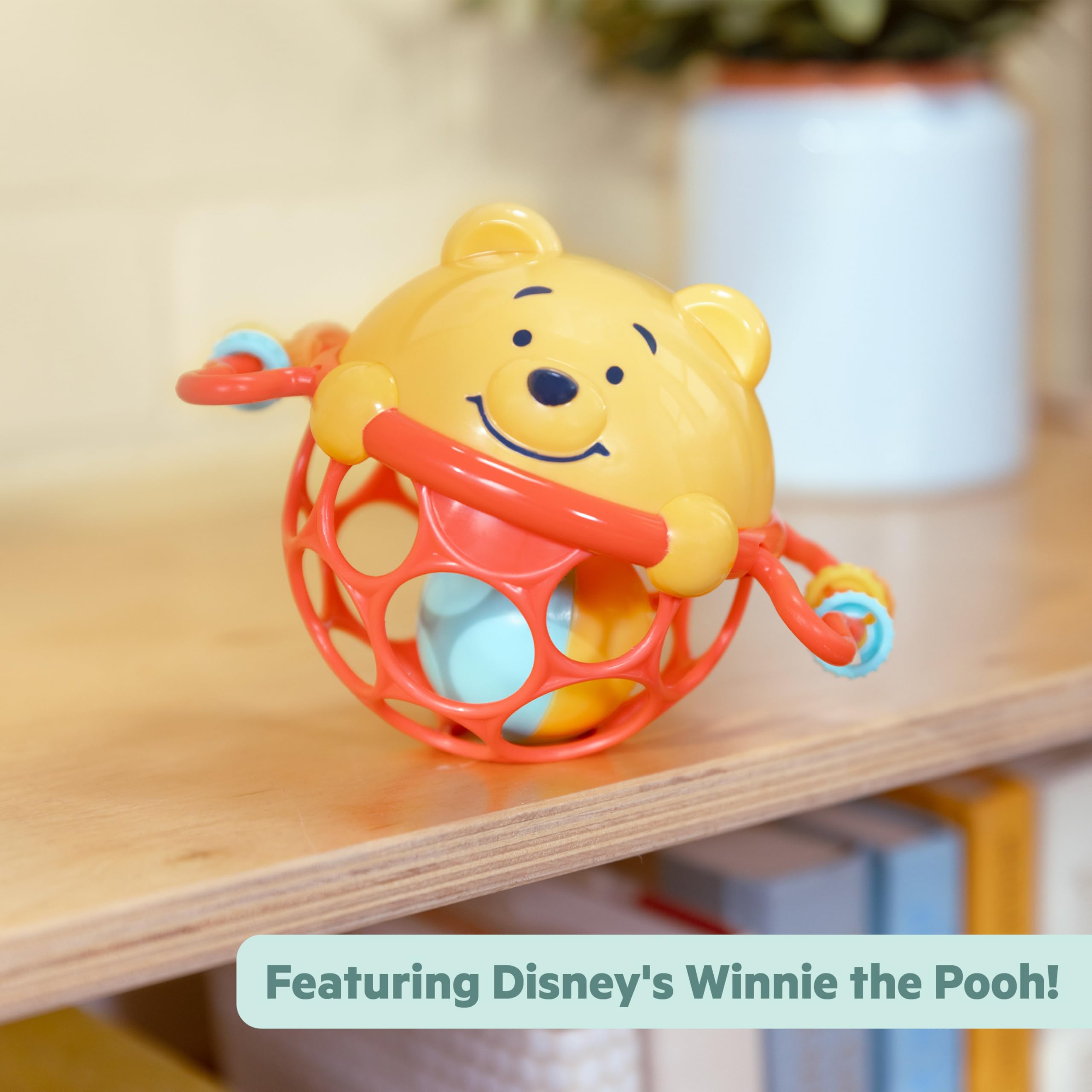 Bright Starts Disney Baby Winnie The Pooh Jingle & Shake Oball Rattle Toy for Infants 6