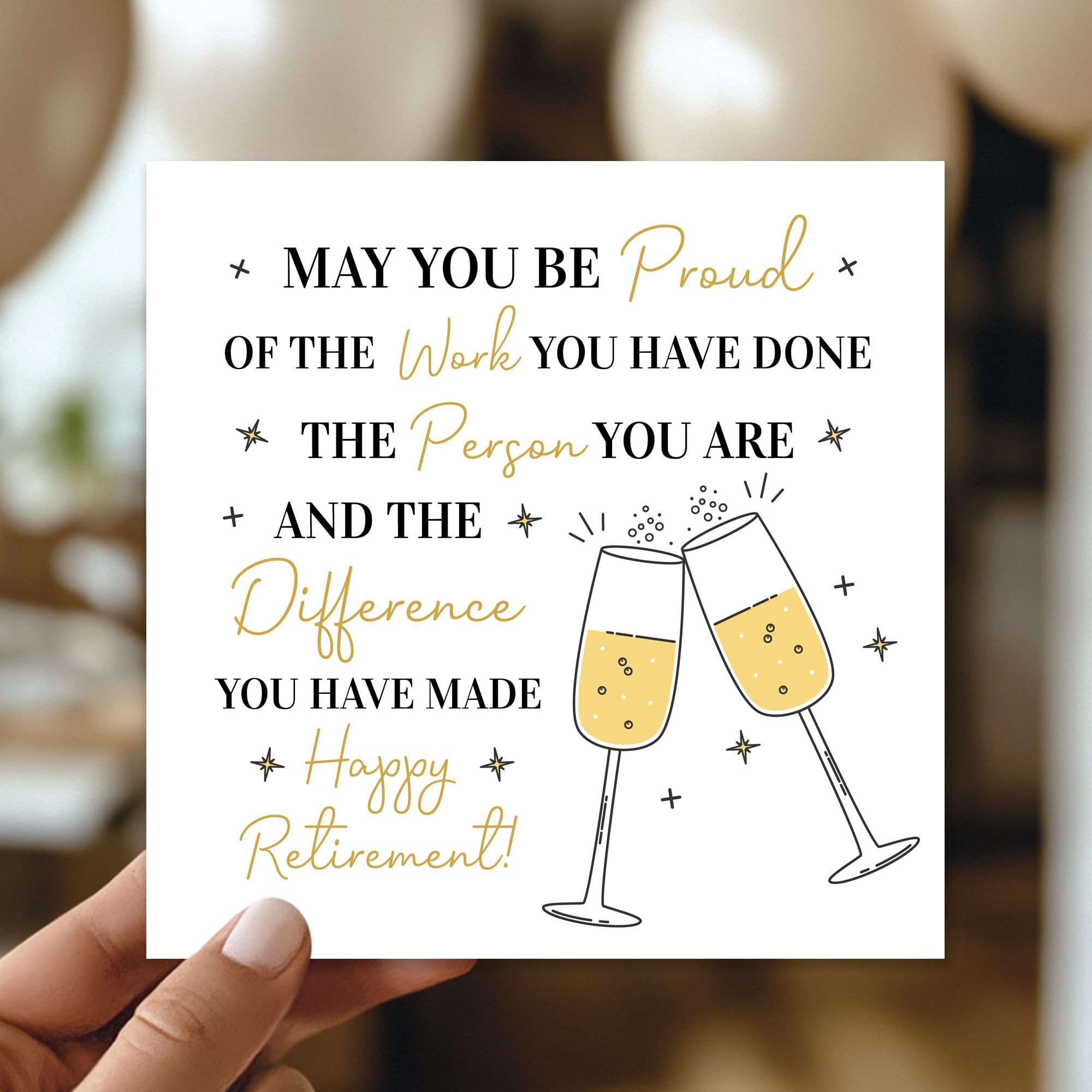 RED OCEAN Handmade Retirement Card 145x145mm with Kraft Envelope | Blank Inside | Made in England 5