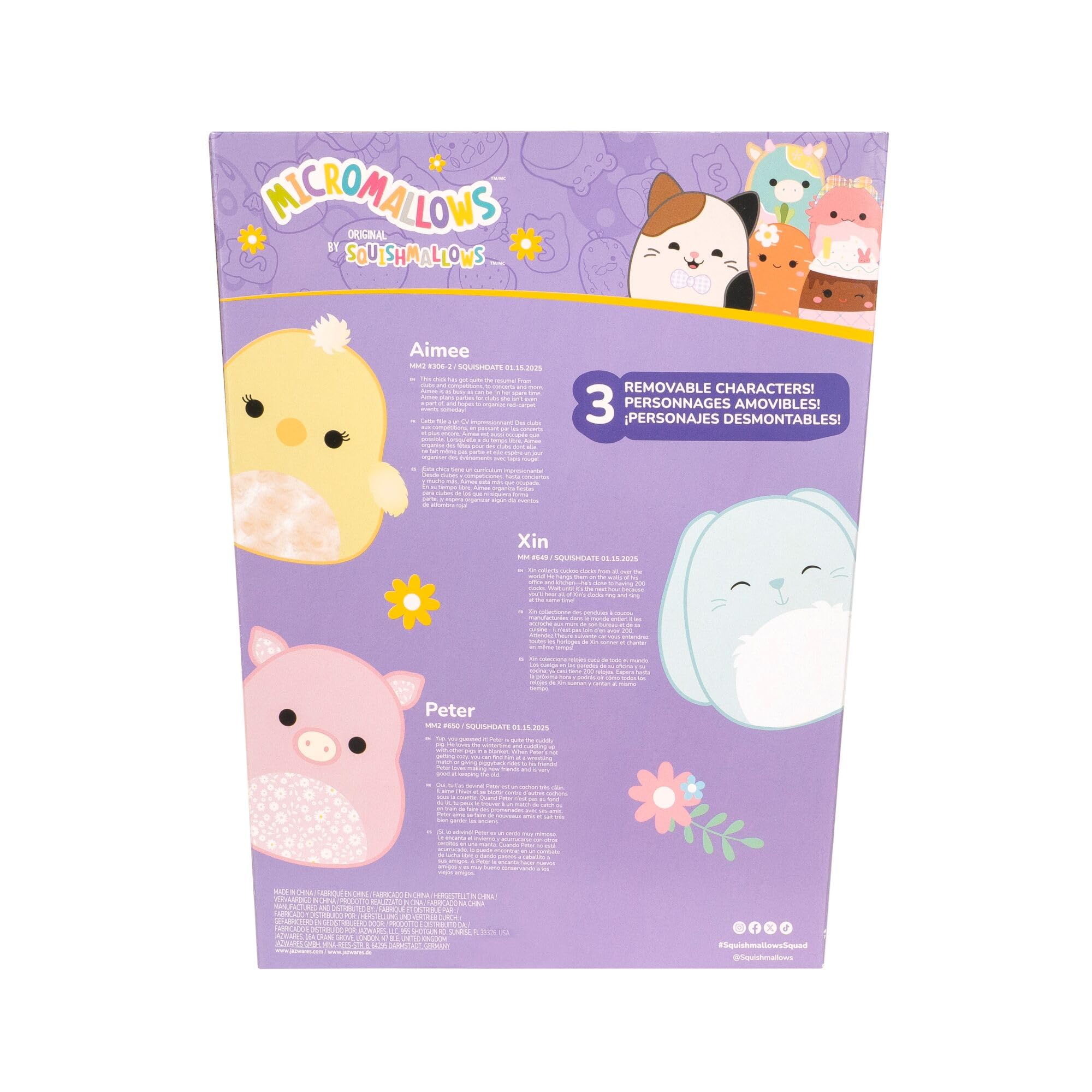 Squishmallows Micromallows Bouquet with Xin the Bunny, Aimee the Chick, Peter the Pig | 2.5-inch Plush 7