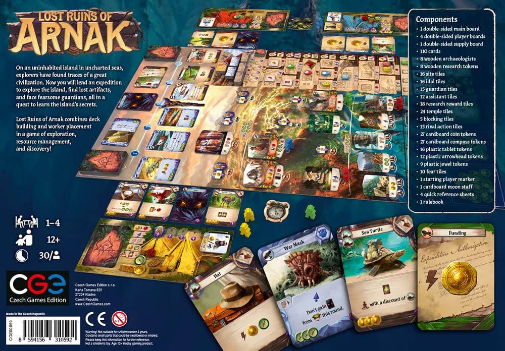 Tschechische Spiele-Edition | Verlorene Ruinen von Arnak | Brettspiel | 1 bis 4 Spieler