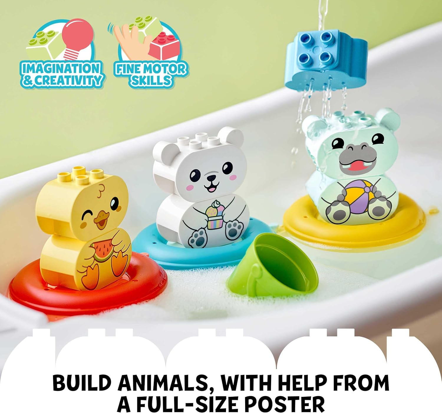 LEGO DUPLO Bath Time Fun: Floating Animal Train Bath Toy for Toddlers 18 Months+ 2