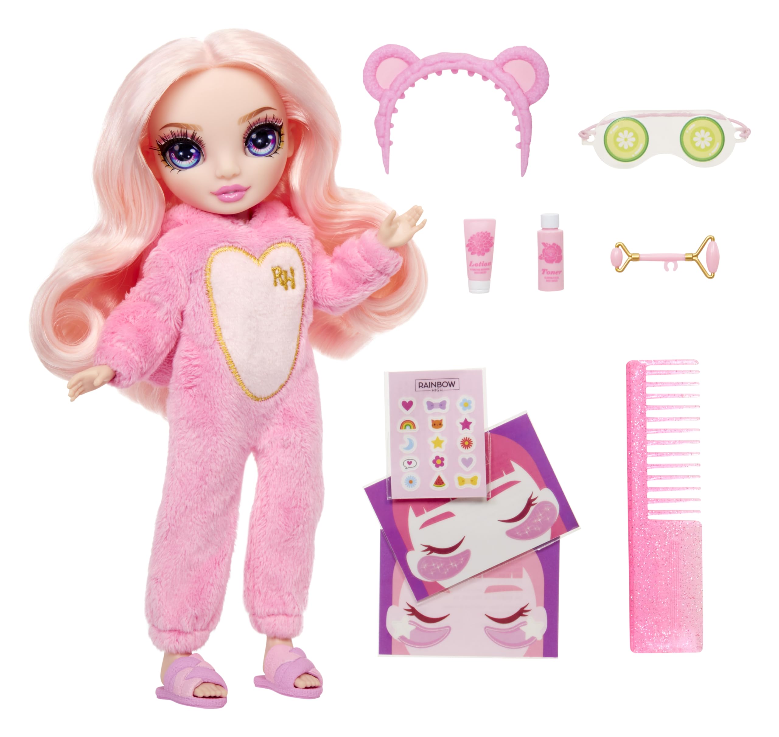 Rainbow High Junior High PJ Party - Bella (Pink) - 22 cm Posable Doll with Spa Accessories - Ages 4-12 9