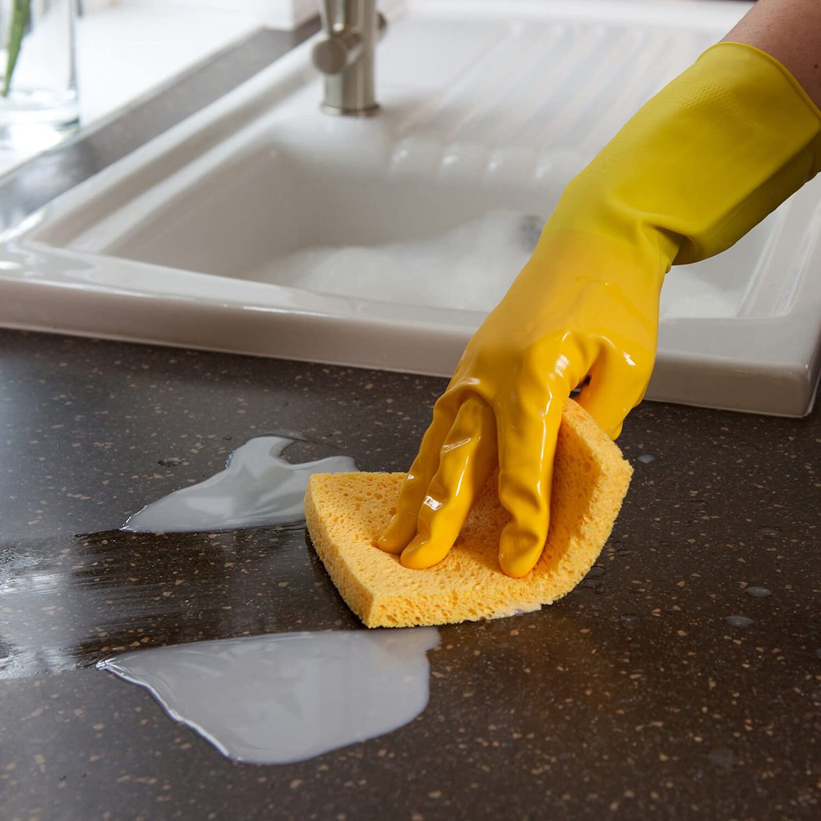 Marigold Cleaning Gloves - Triple-Layered Durability | Cotton-Lined Comfort | Yellow | Adult Medium 3