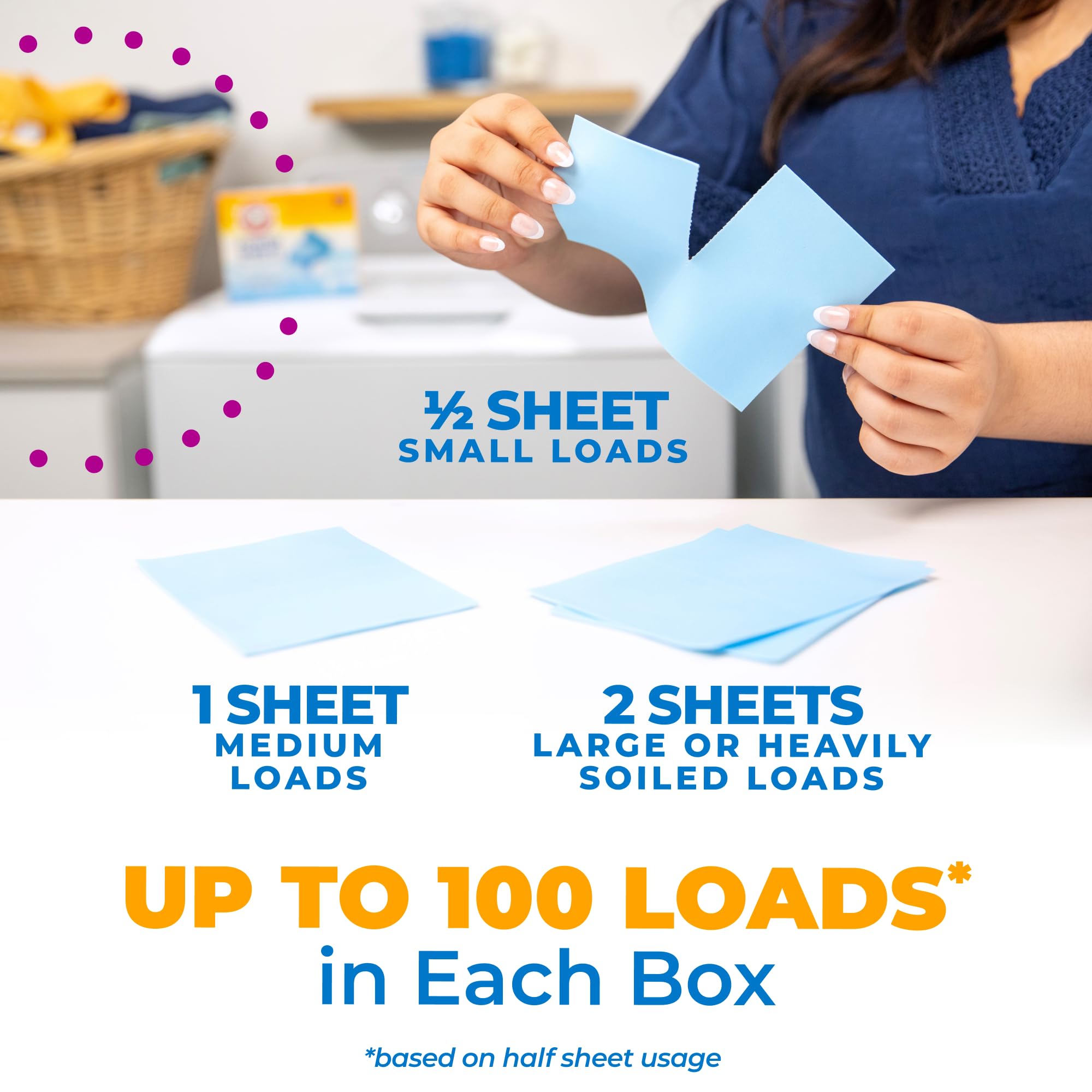 Arm & Hammer Power Sheets Laundry Detergent - Fresh Linen Scent | 50 Count | Biodegradable 9