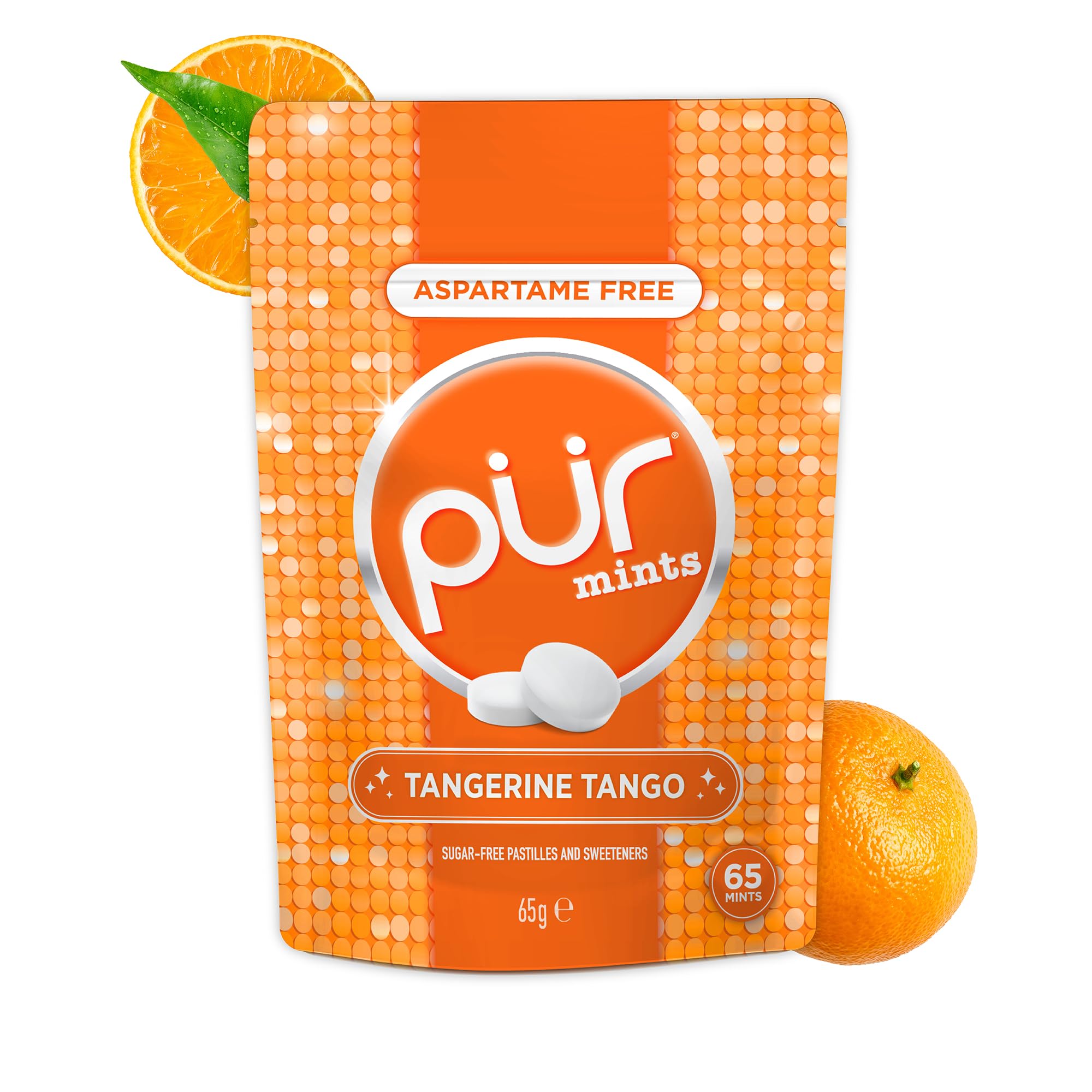PUR Mints Tangerine Tango - Sugar Free, Aspartame Free, Xylitol Sweetened | 65 Count