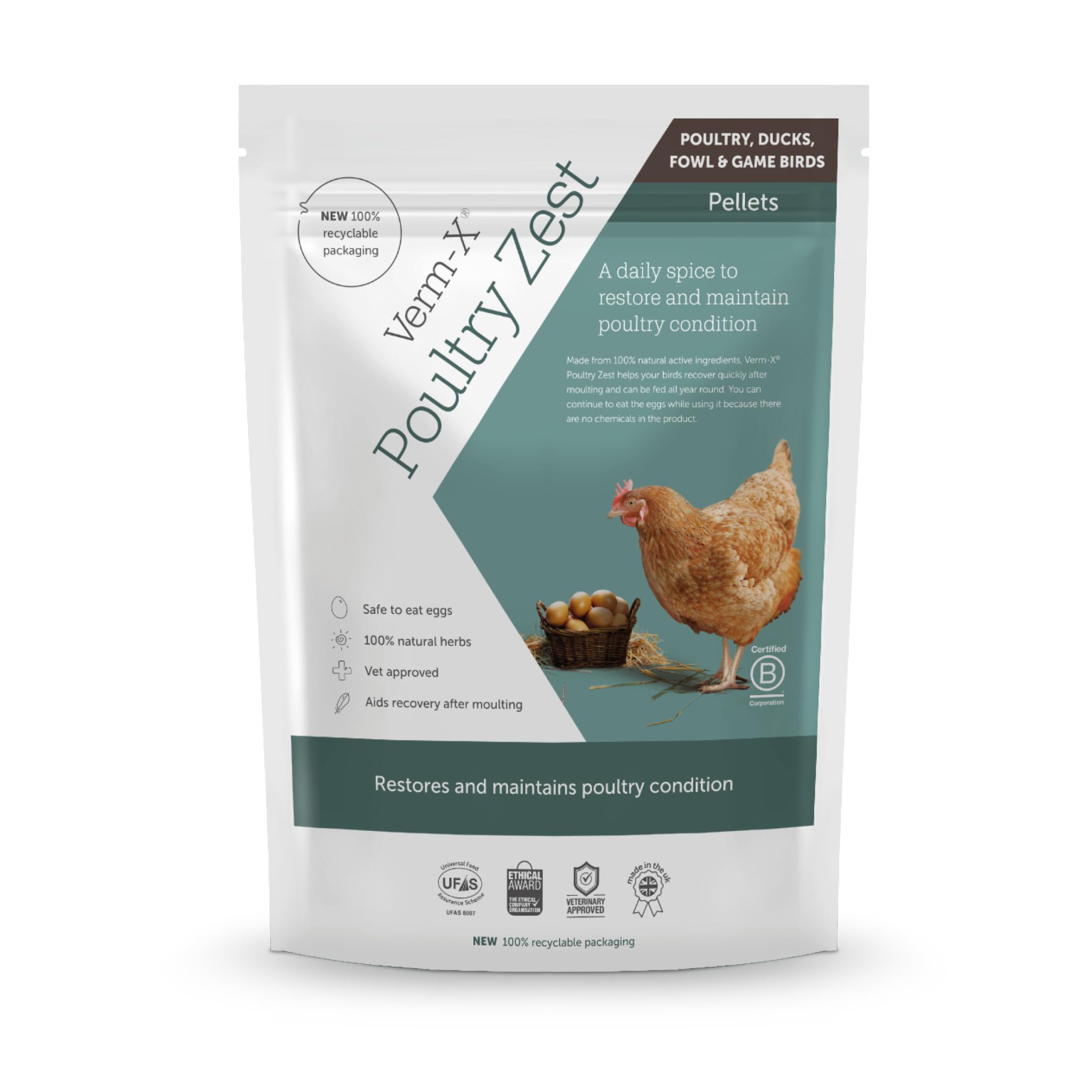 Verm-X Poultry Zest for Recovery After Moulting. Restores and Maintains Con 1