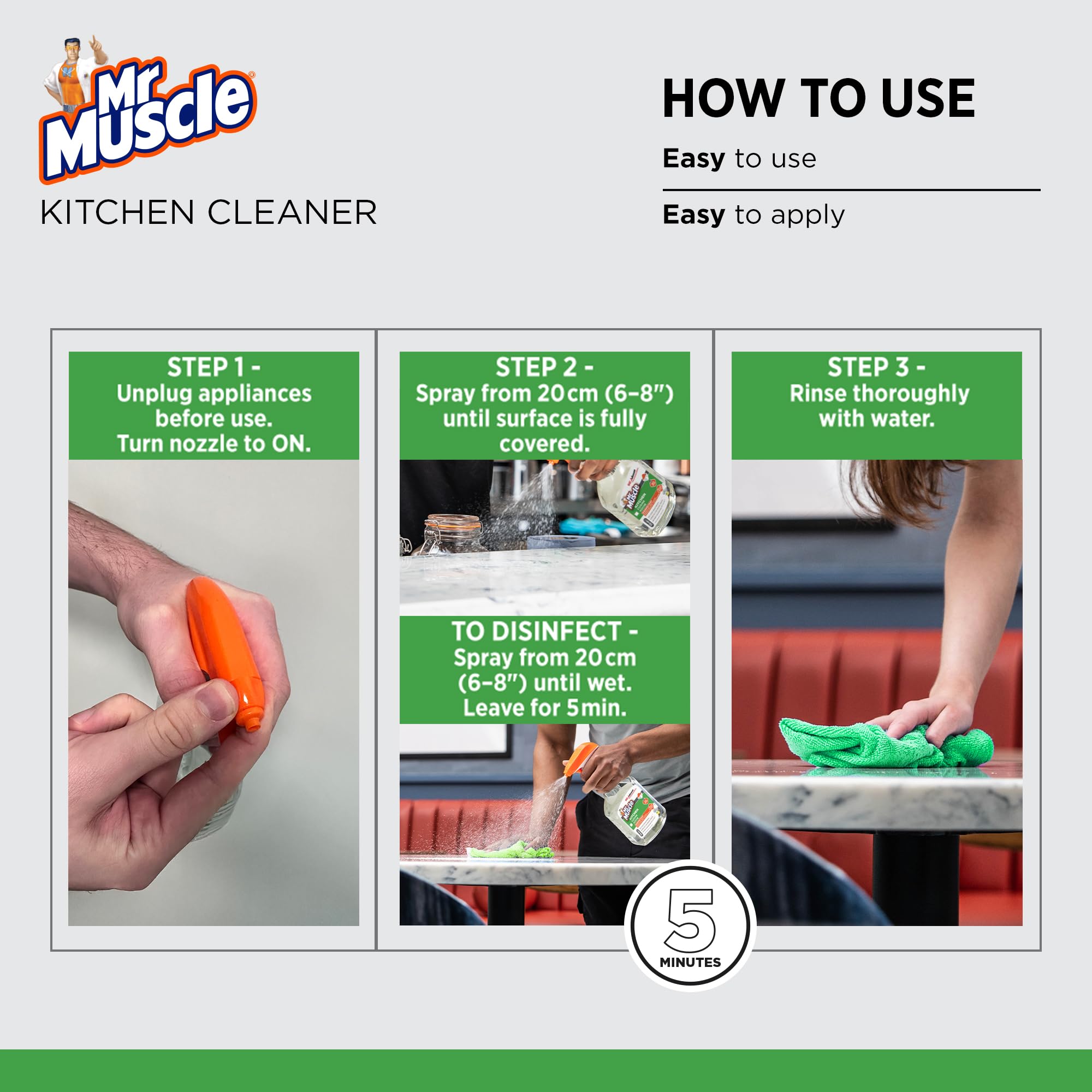 SC Johnson Professional Mr Muscle Kitchen Cleaner - Advanced Power Degreaser | 750 ml | Lemon Scent 7