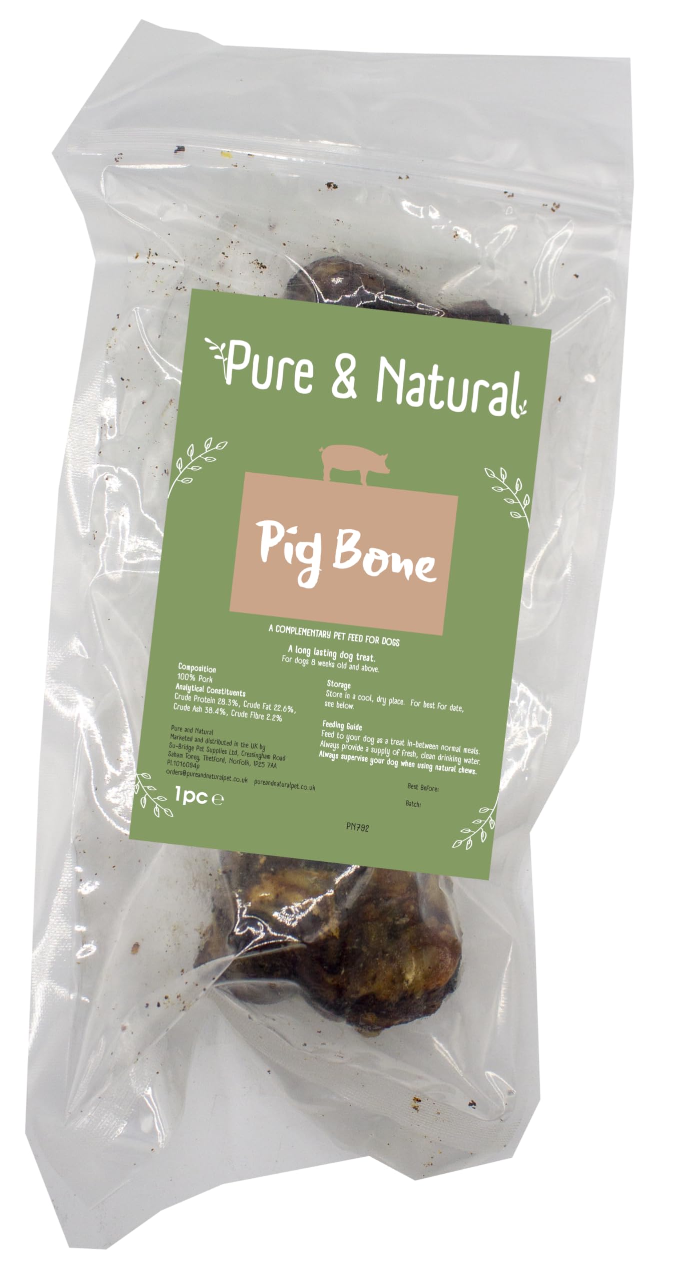 Pure & Natural Marrow Bones - Long Lasting Chew for Aggressive Chewers | 1 Count 1