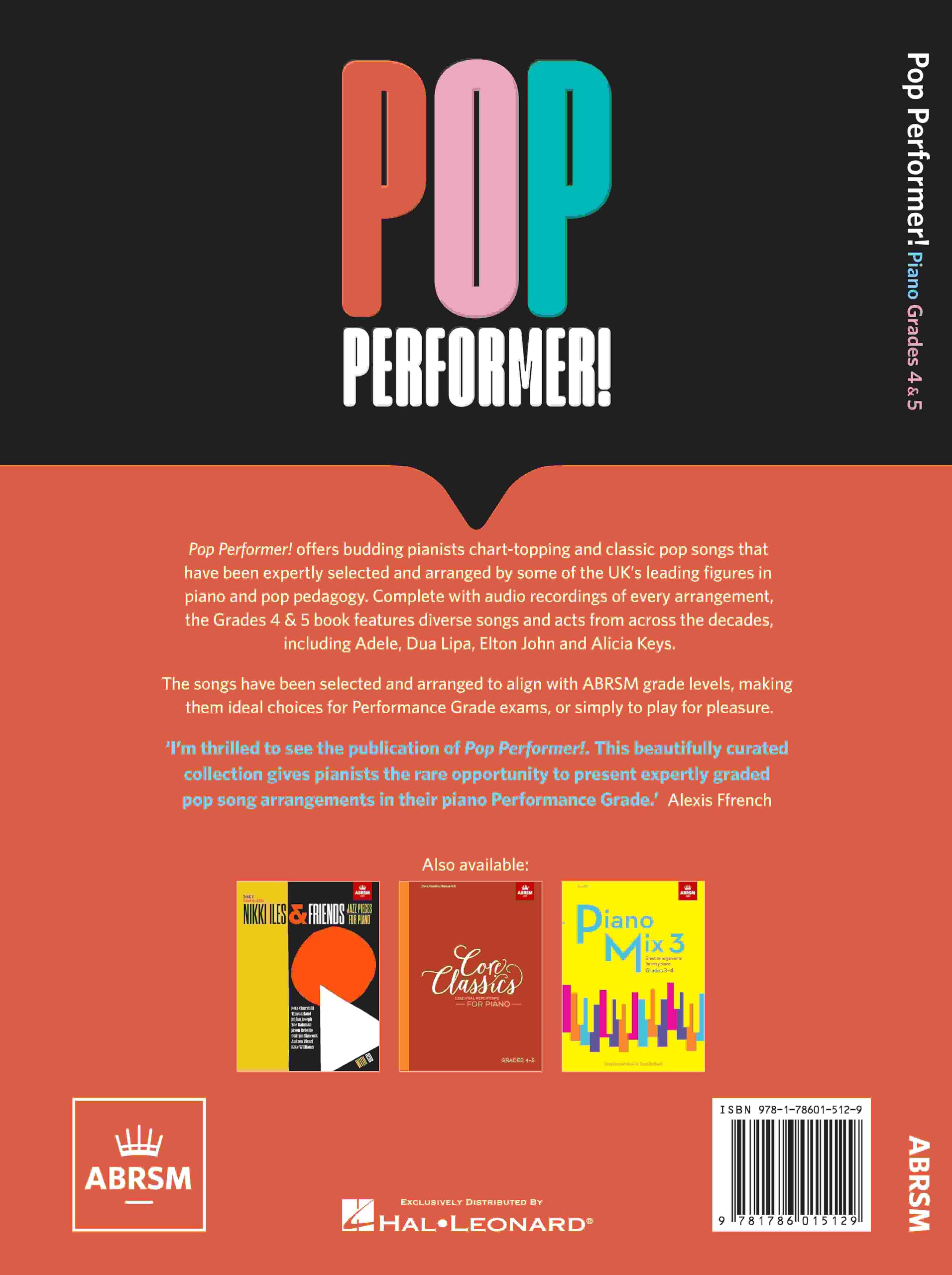 ABRSM Pop Performer! Piano - Grade 4-5 Sheet Music Book | English 2