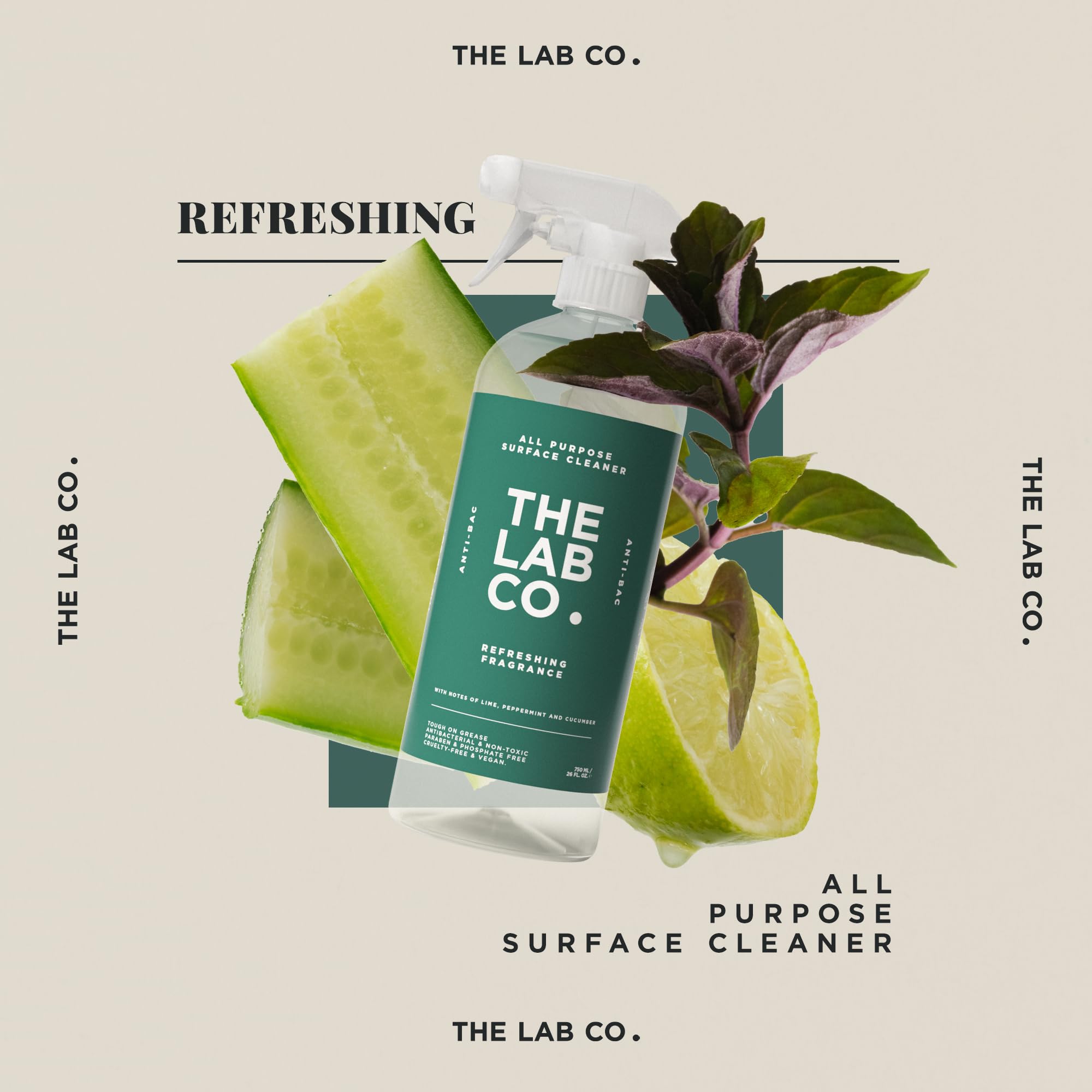 The Lab Co. Antibacterial All Purpose Cleaner - Kills Bacteria | Streak Free | 750ml 5