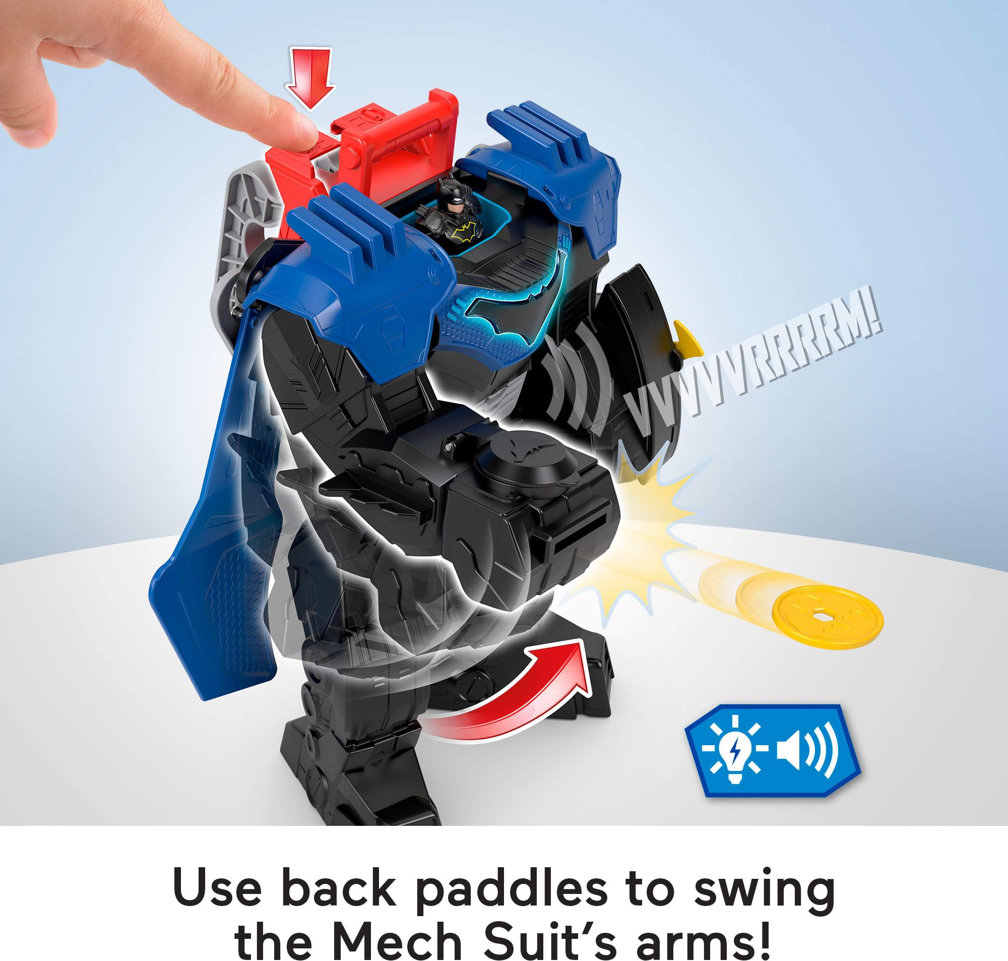 Fisher-Price Imaginext DC Super Friends Batman Flight Mech with Lights & Sounds - Action Figure Playset for Kids 3+ 4