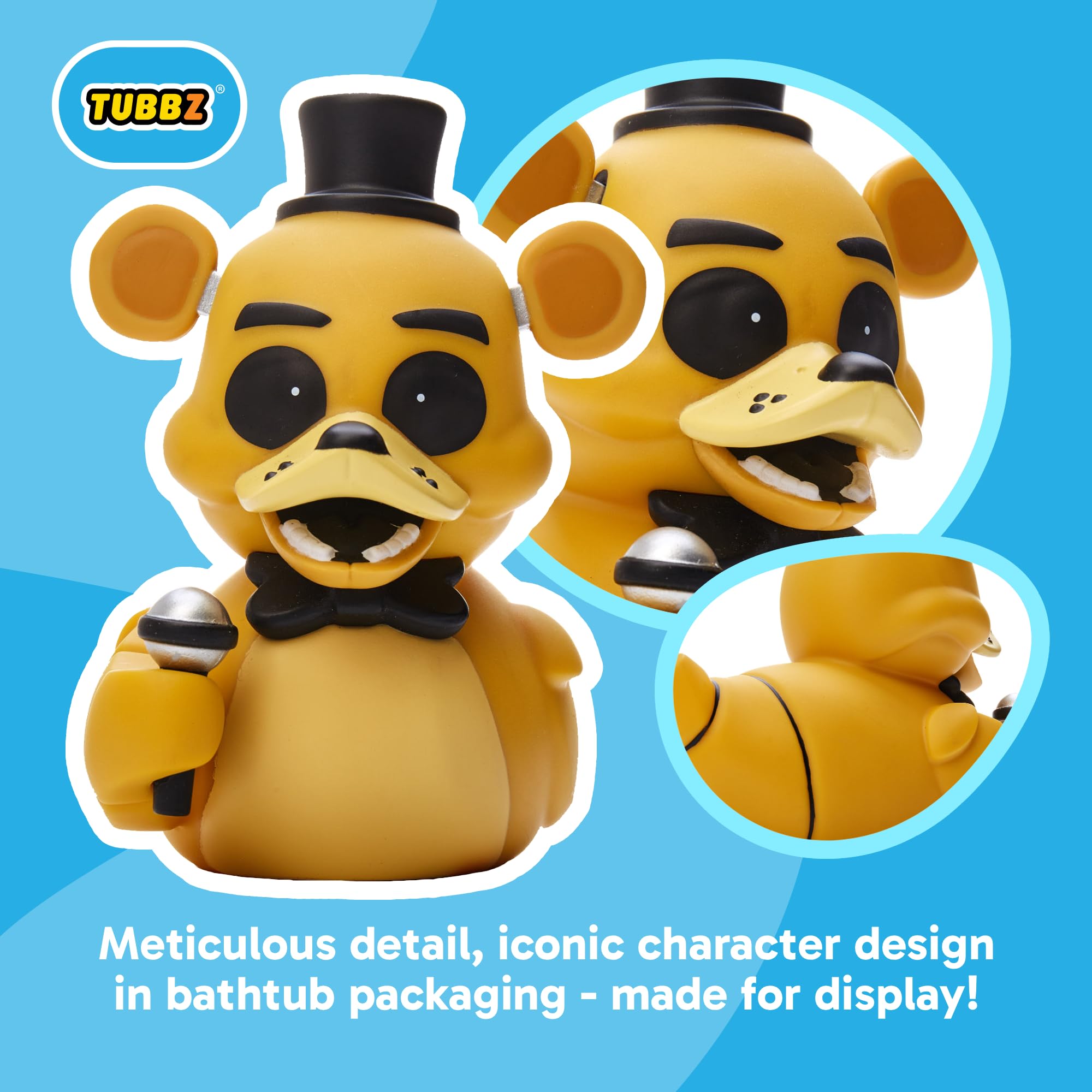 TUBBZ Golden Freddy Cosplaying Rubber Duck Figure | Five Nights At Freddys Collectible | 9cm Tall 2