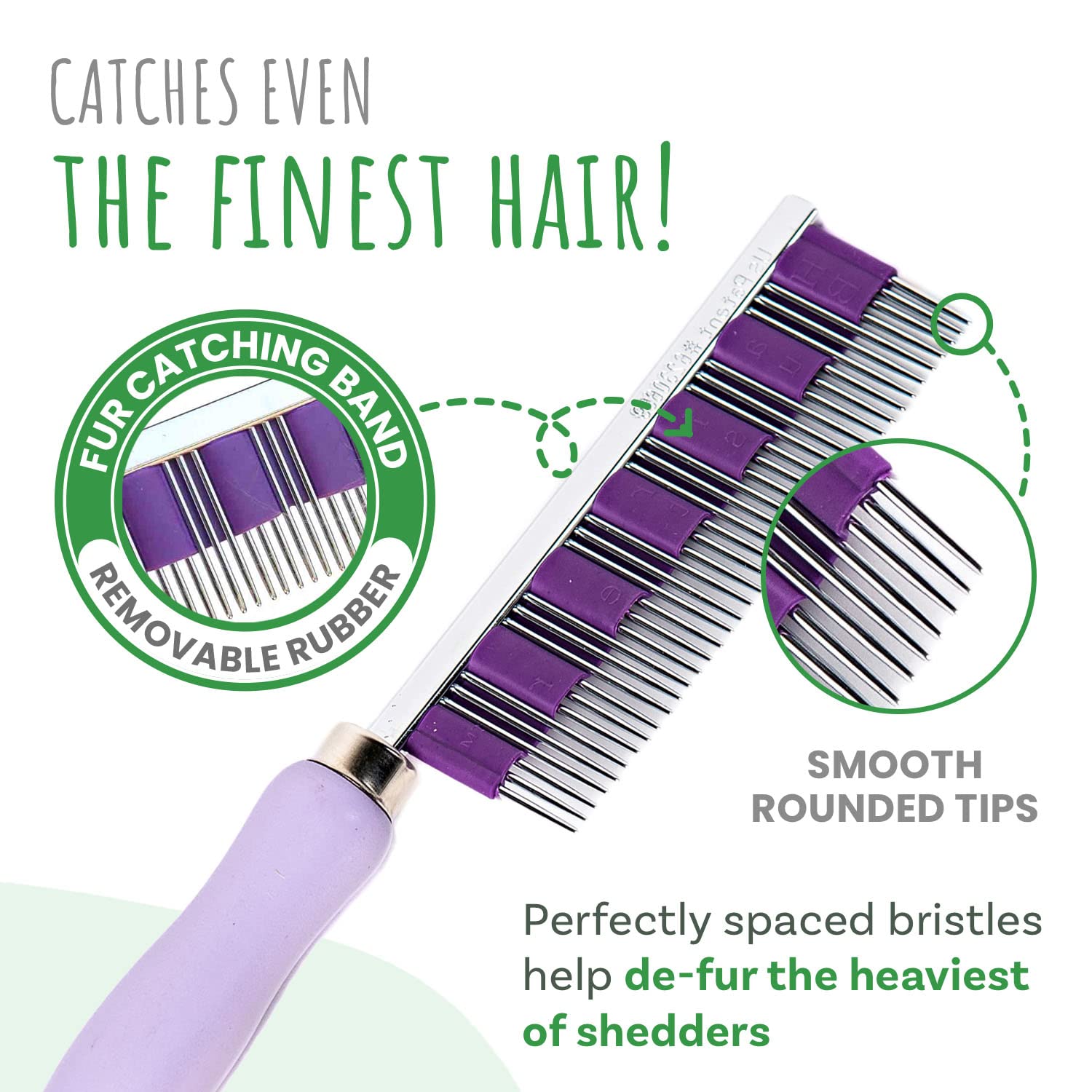 SMALL PET SELECT Hair Buster Comb - Removes Loose Hair | Ideal for Small Pets | Purple/Pink 3