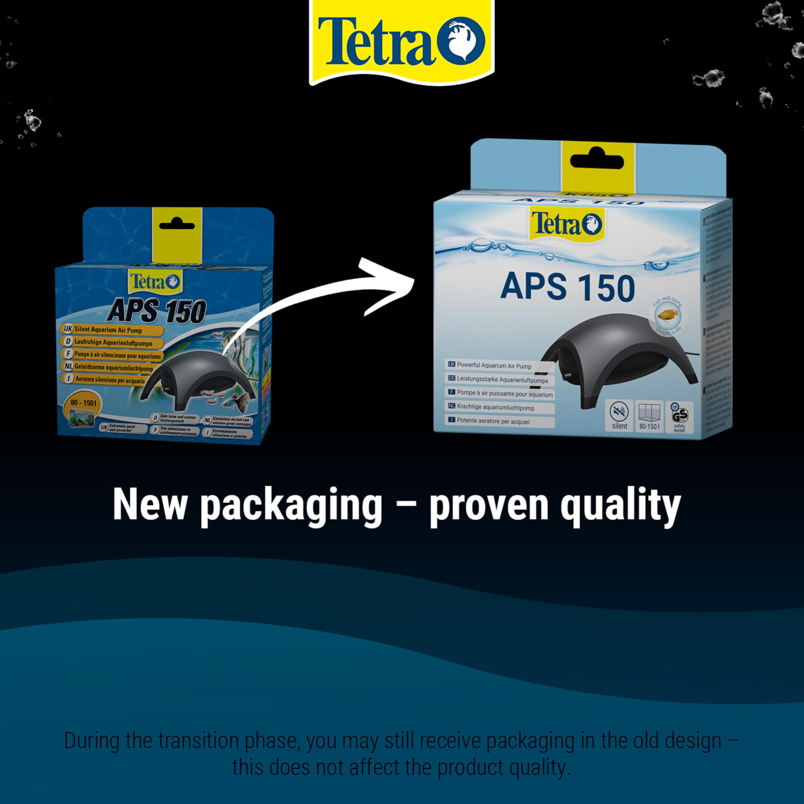 Tetra APS 150 Aquarium Air Pump - 150 LPH Flow Rate | Quiet Operation | Black 2