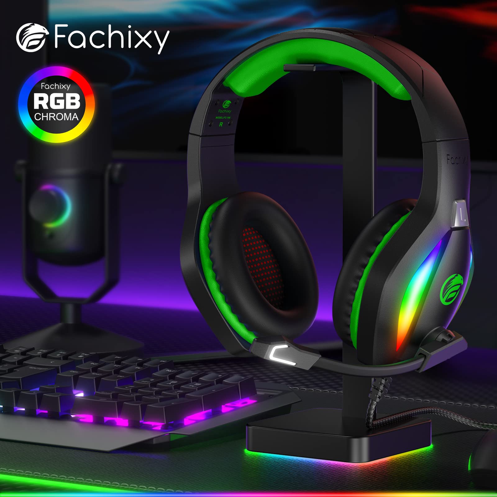 Fachixy FC100 Gaming Headset for PS4, PS5, PC, Xbox, Switch, Gamer Headset 4