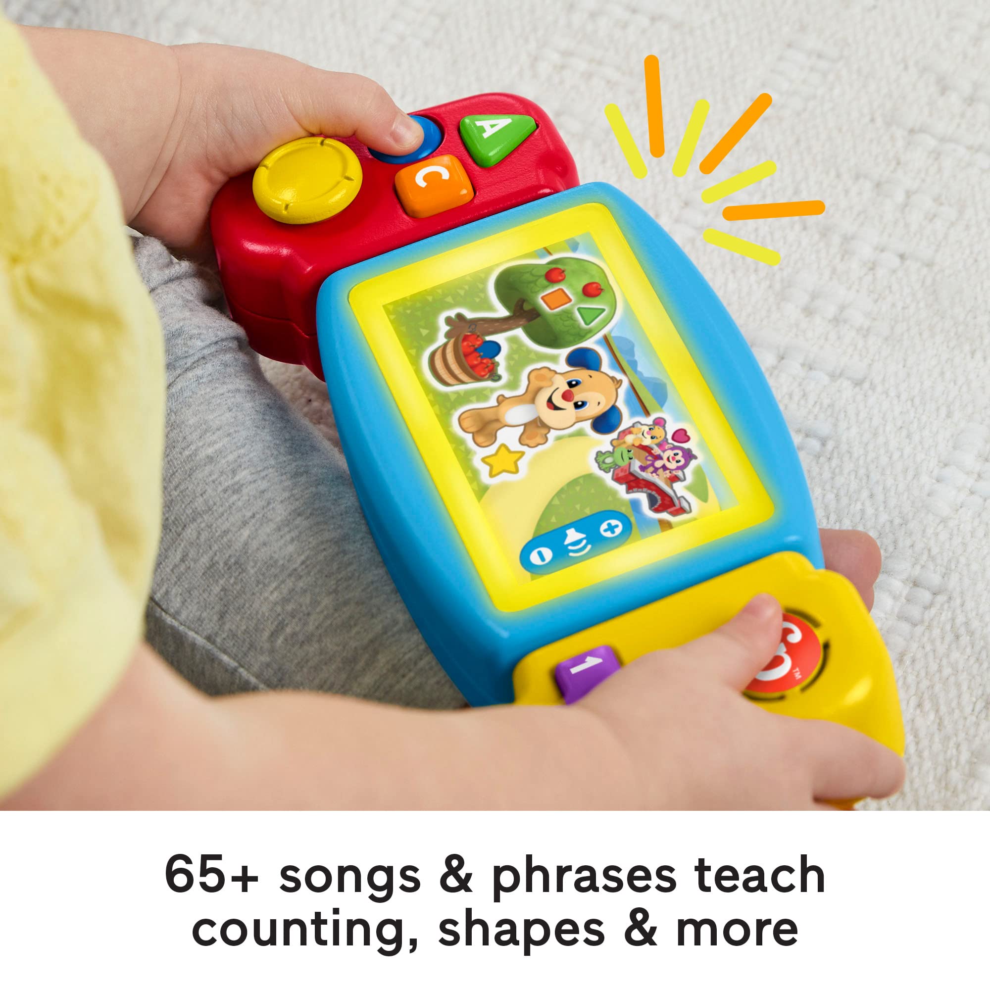 Fisher-Price Laugh & Learn Pretend Video Game Toddler Toy with Lights, Sounds & Learning Activities 12