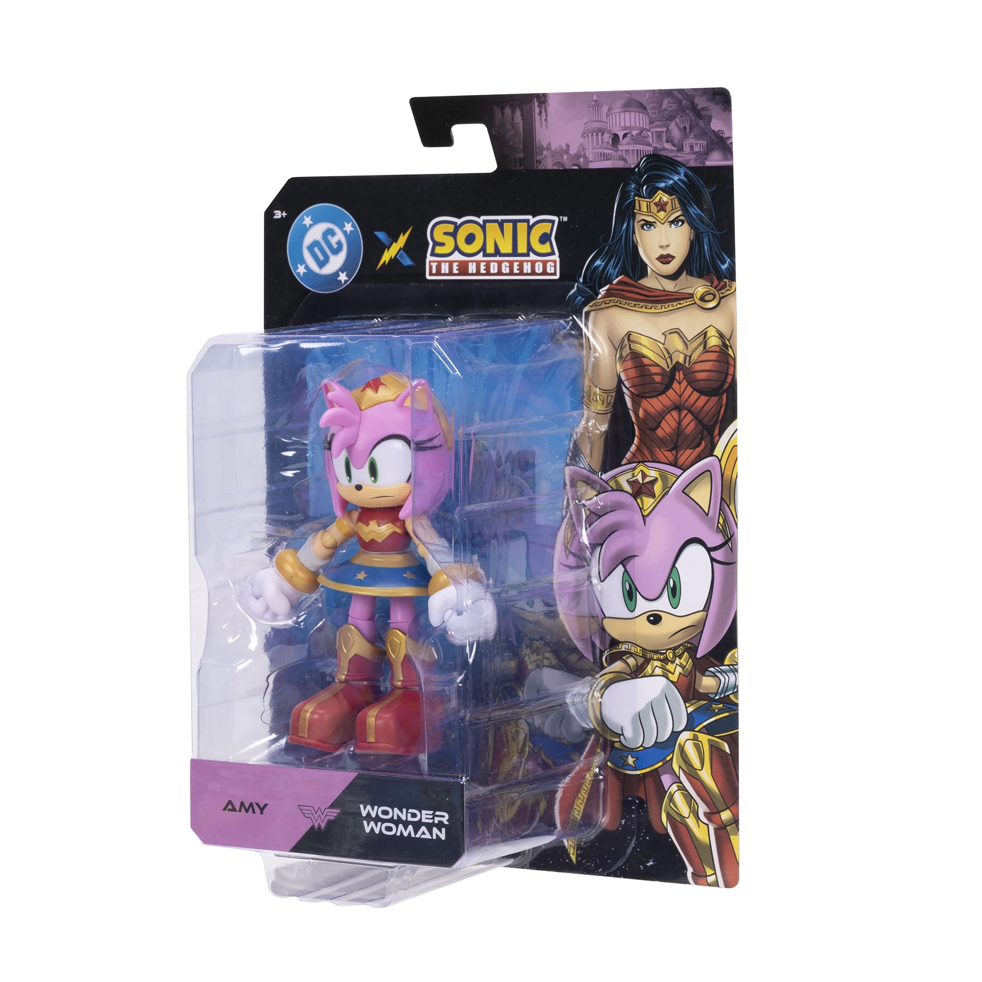 Sonic The Hedgehog Amy as Wonder Woman Action Figure - 5" / 13cm, Highly Articulated, Collector Packaging 3