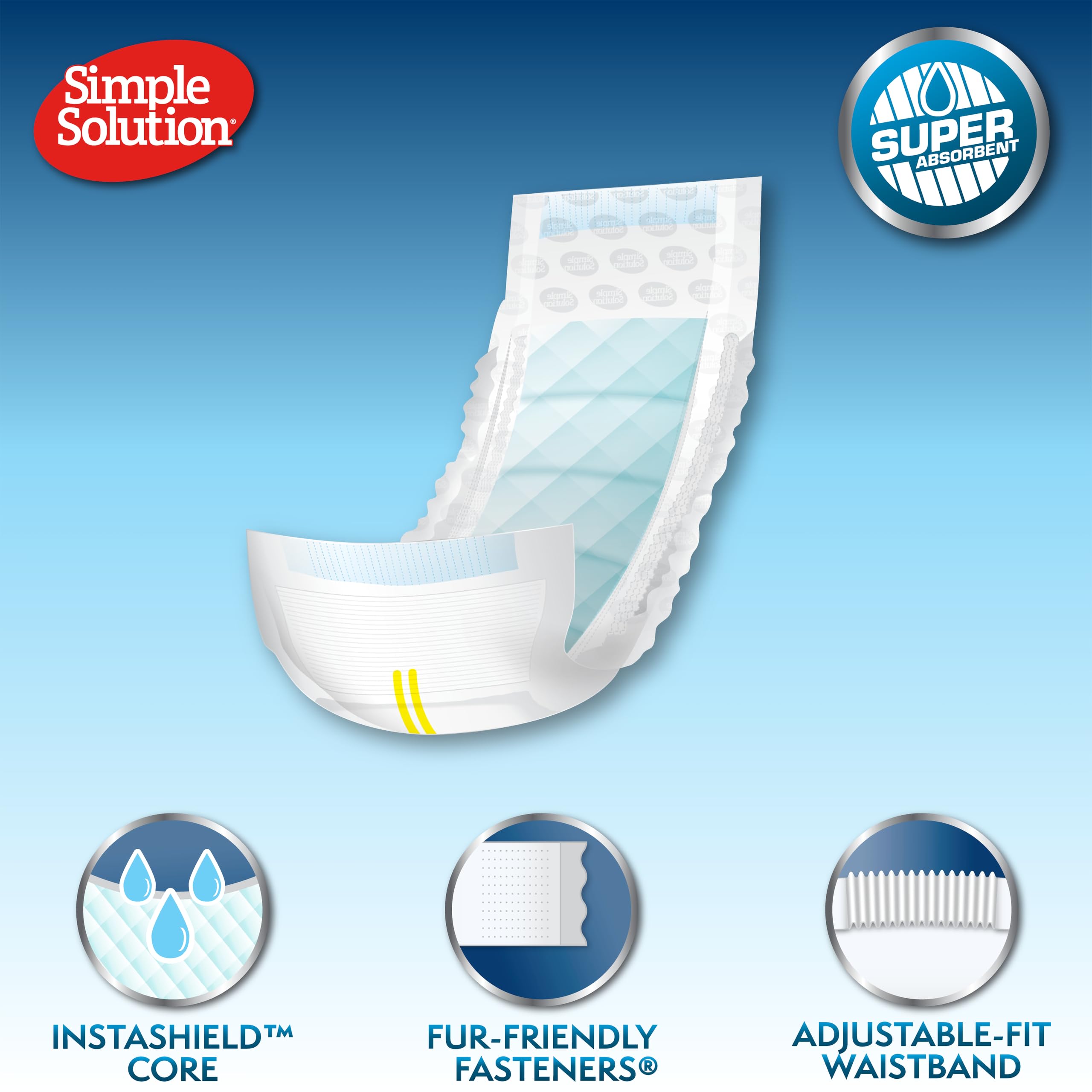Simple Solution Disposable Male Dog Diapers - Small (4.5-11kg) | Leak-Proof Fit | 12 Count