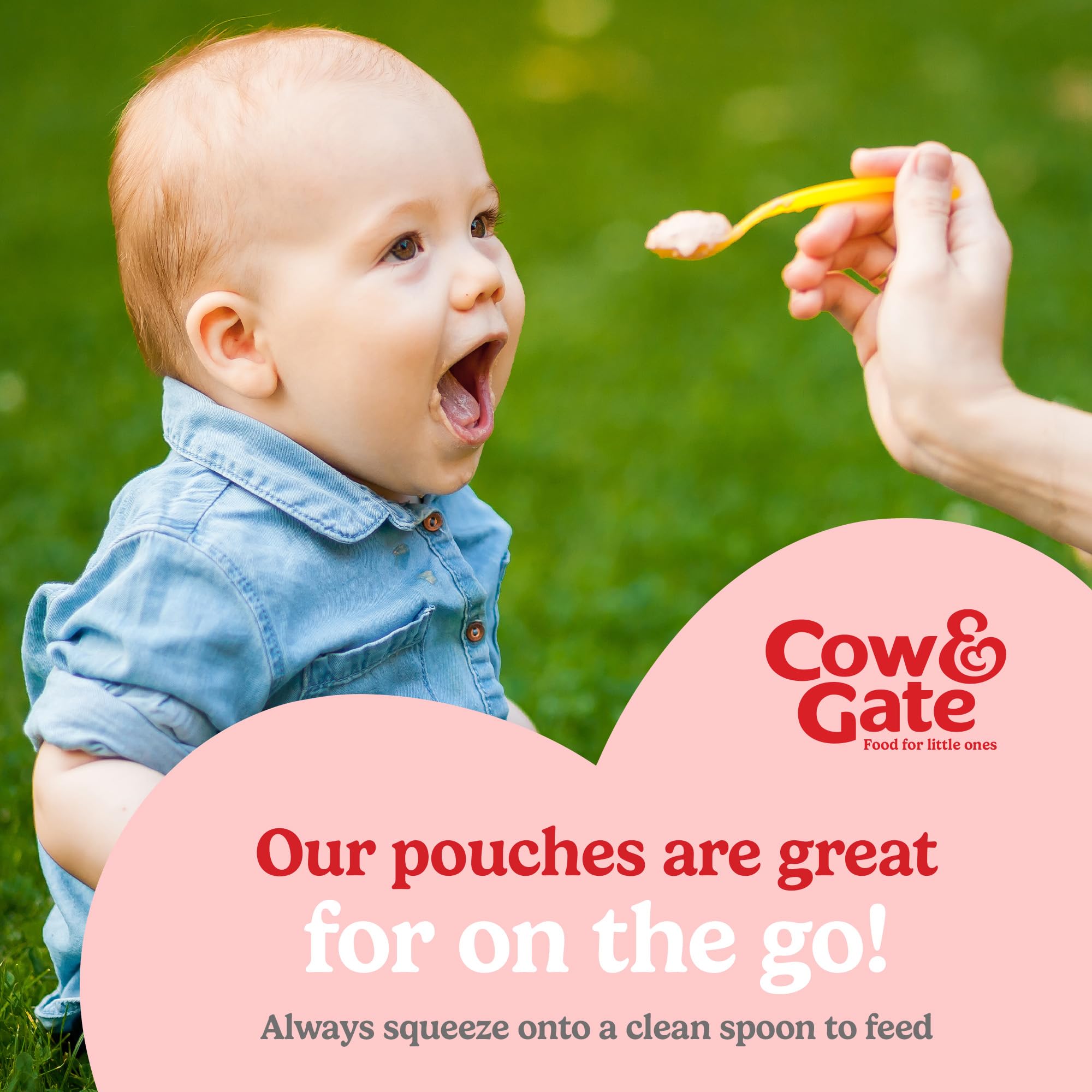 Cow & Gate Fruit Pouch Apple & Banana Baby Food Snacks, 4+ Months, 6x100g Pack 6