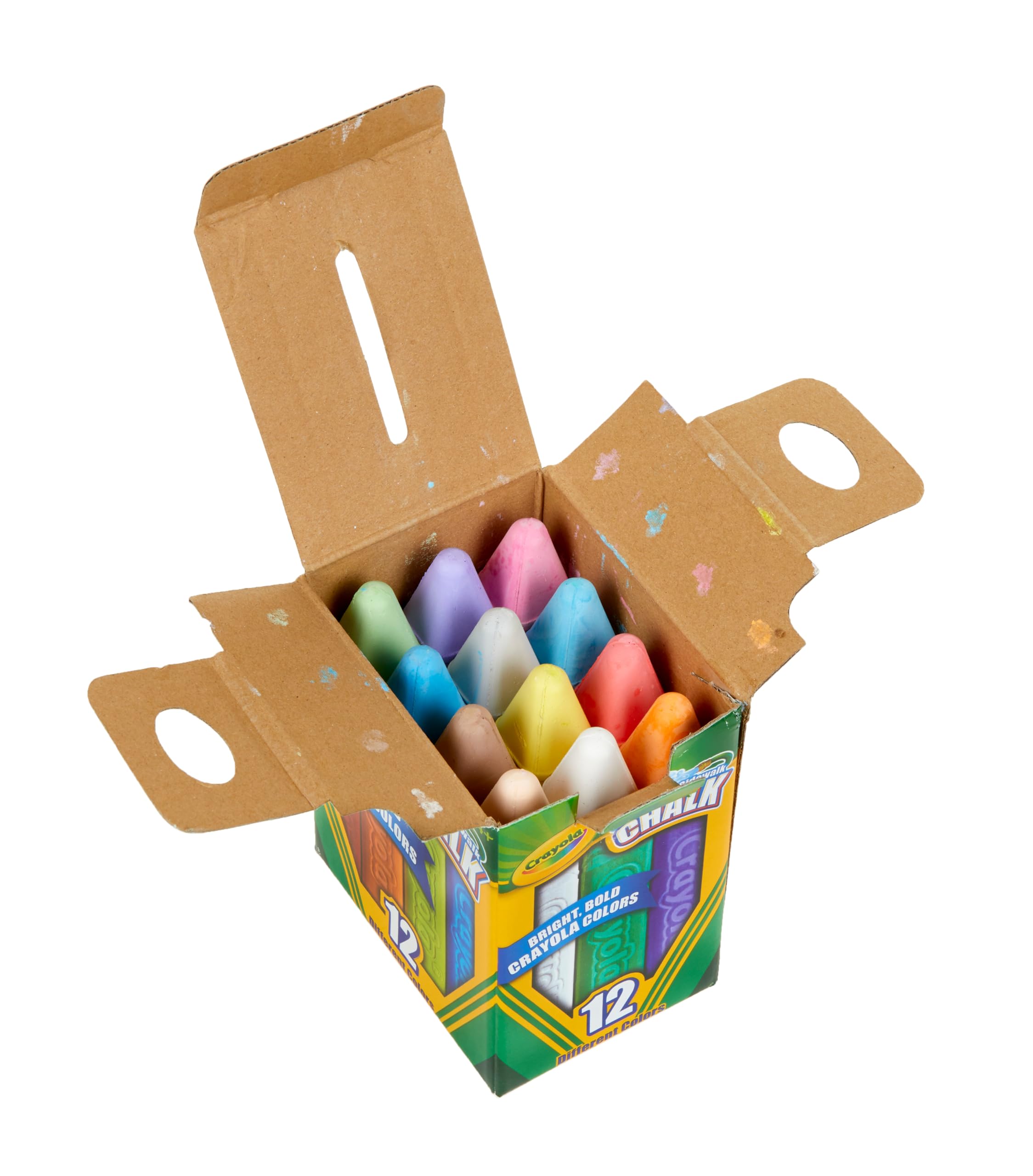 CRAYOLA Outdoor Chalk - Assorted Colours - 12 Count | Anti-Roll Sticks | Washable for Pavement & Patio | Ages 4+ 4