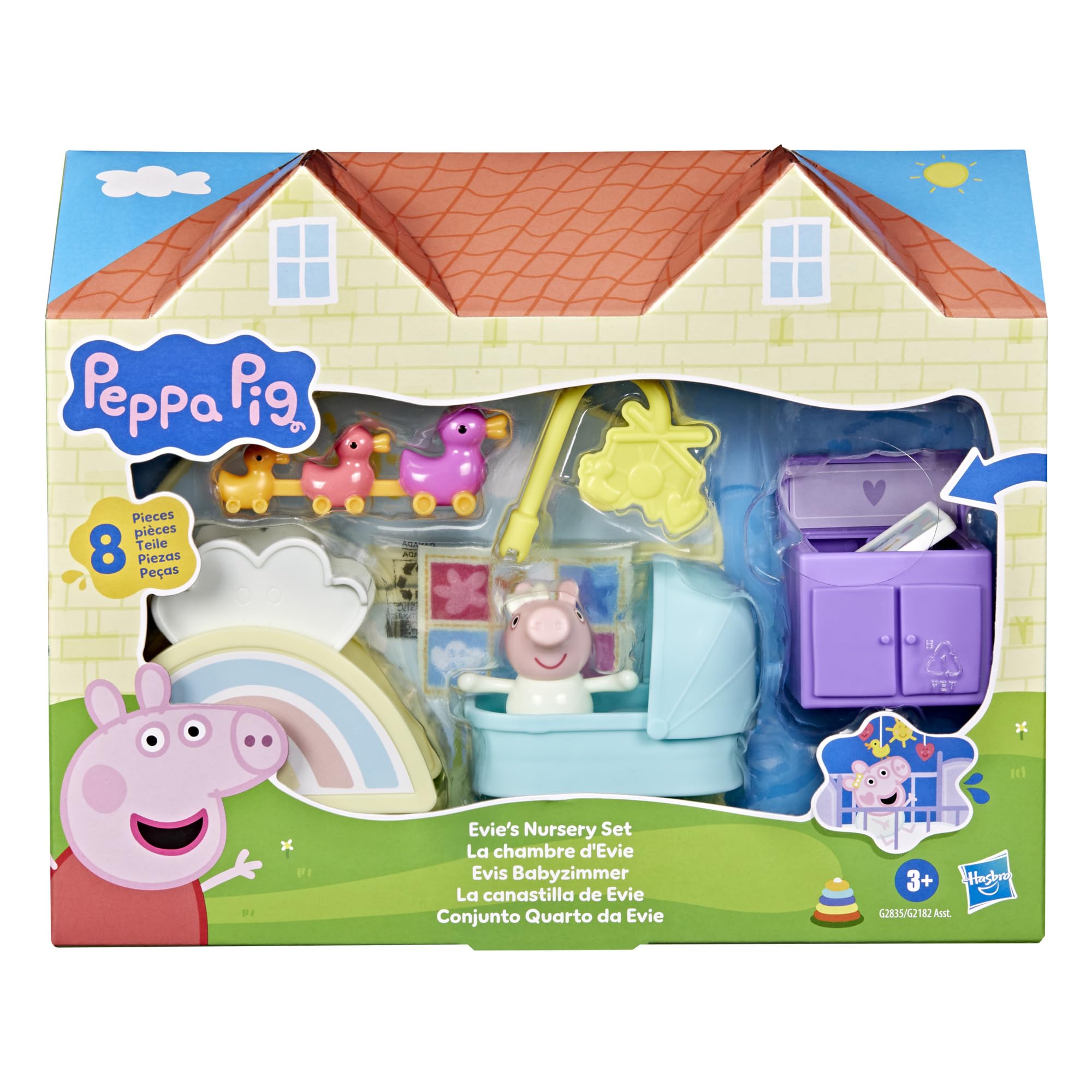 Peppa Pig Evie's Nursery Playset - 8 Pieces | 7.5-cm Scale Figure | Ages 3+ 2