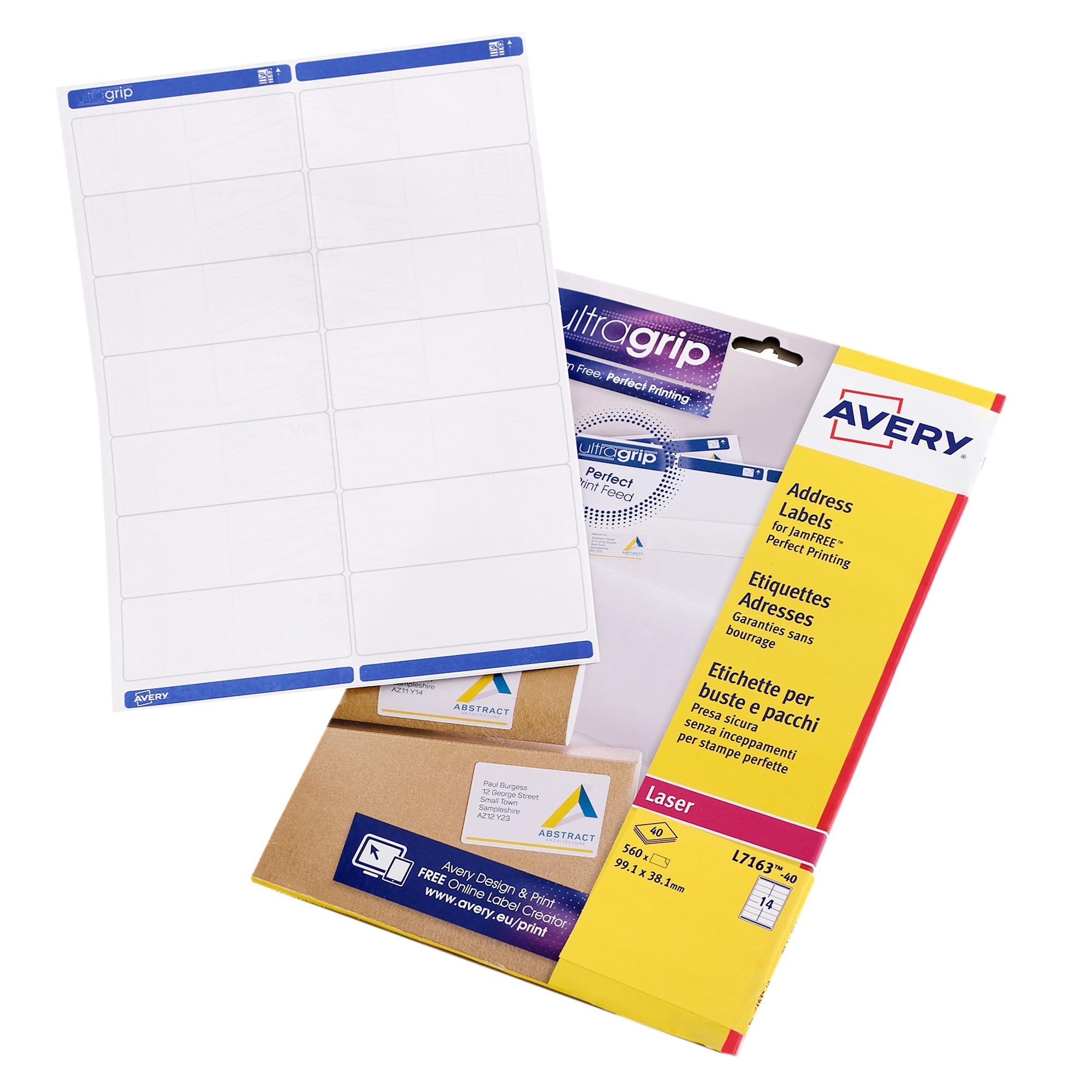 AVERY Self Adhesive Address Mailing Labels for Laser Printers | 14 Labels/Sheet, 40 Sheets, 560 Total