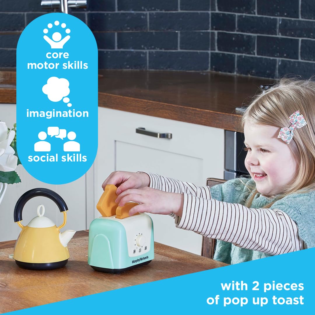 Casdon 65150 Morphy Richards Interaktiver Spielzeug-Toaster und Wasserkocher für Kinder im Alter