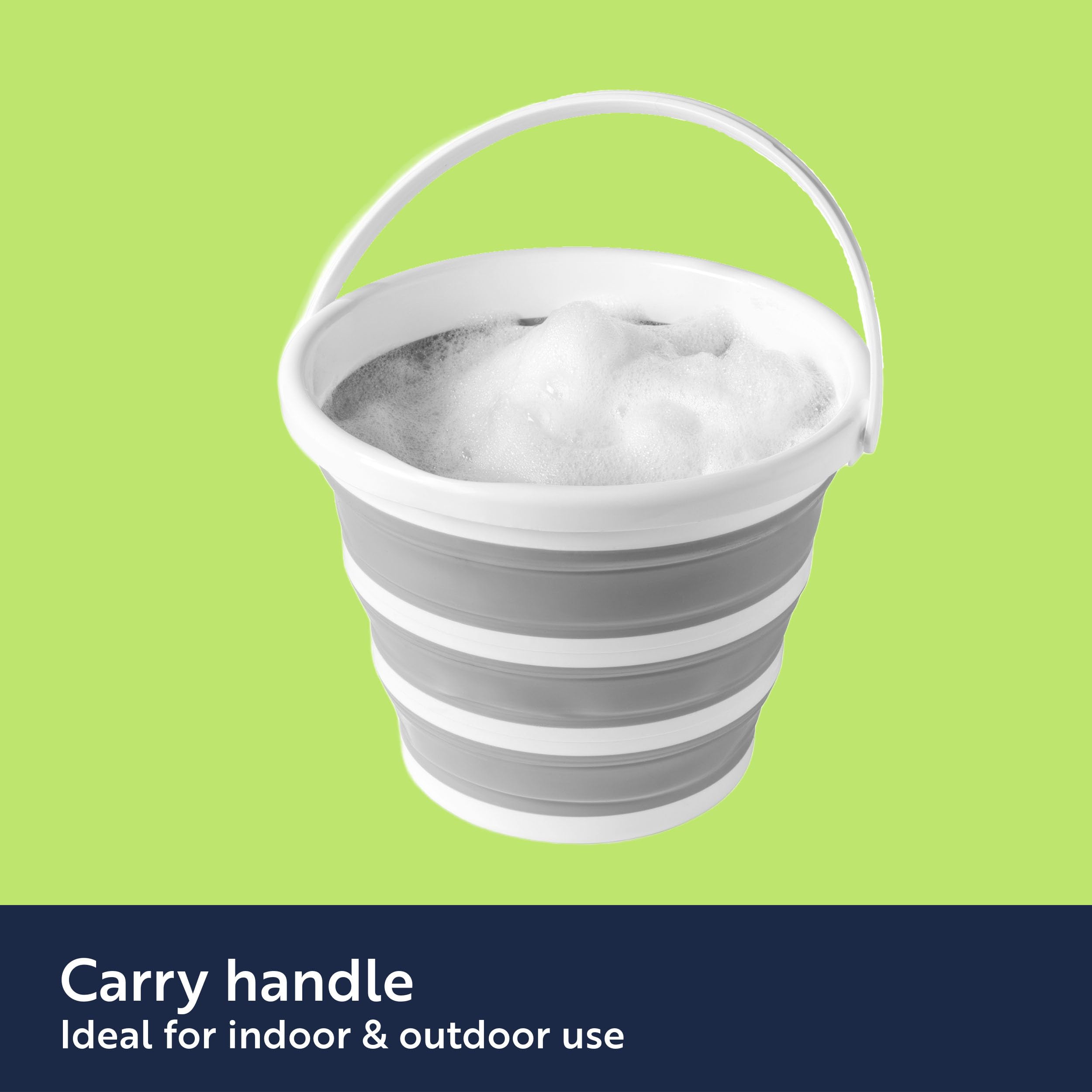 Beldray - Collapsible Bucket 10L Foldable Silicone Bucket with Sturdy Handle 6