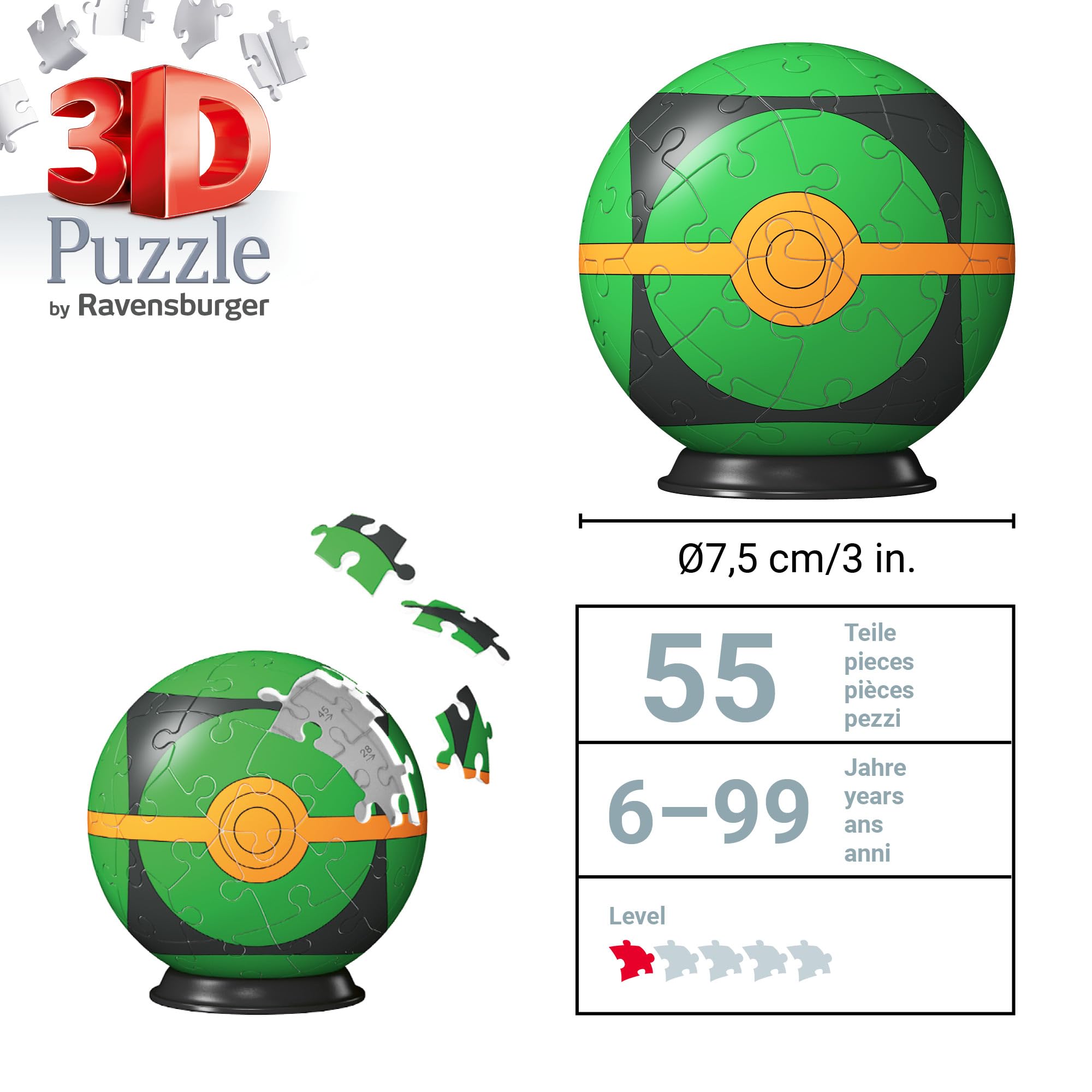 Ravensburger Pokemon Dusk Ball 3D Jigsaw Puzzle - 54 Pieces | Ages 6+ | 7.5cm Diameter 4