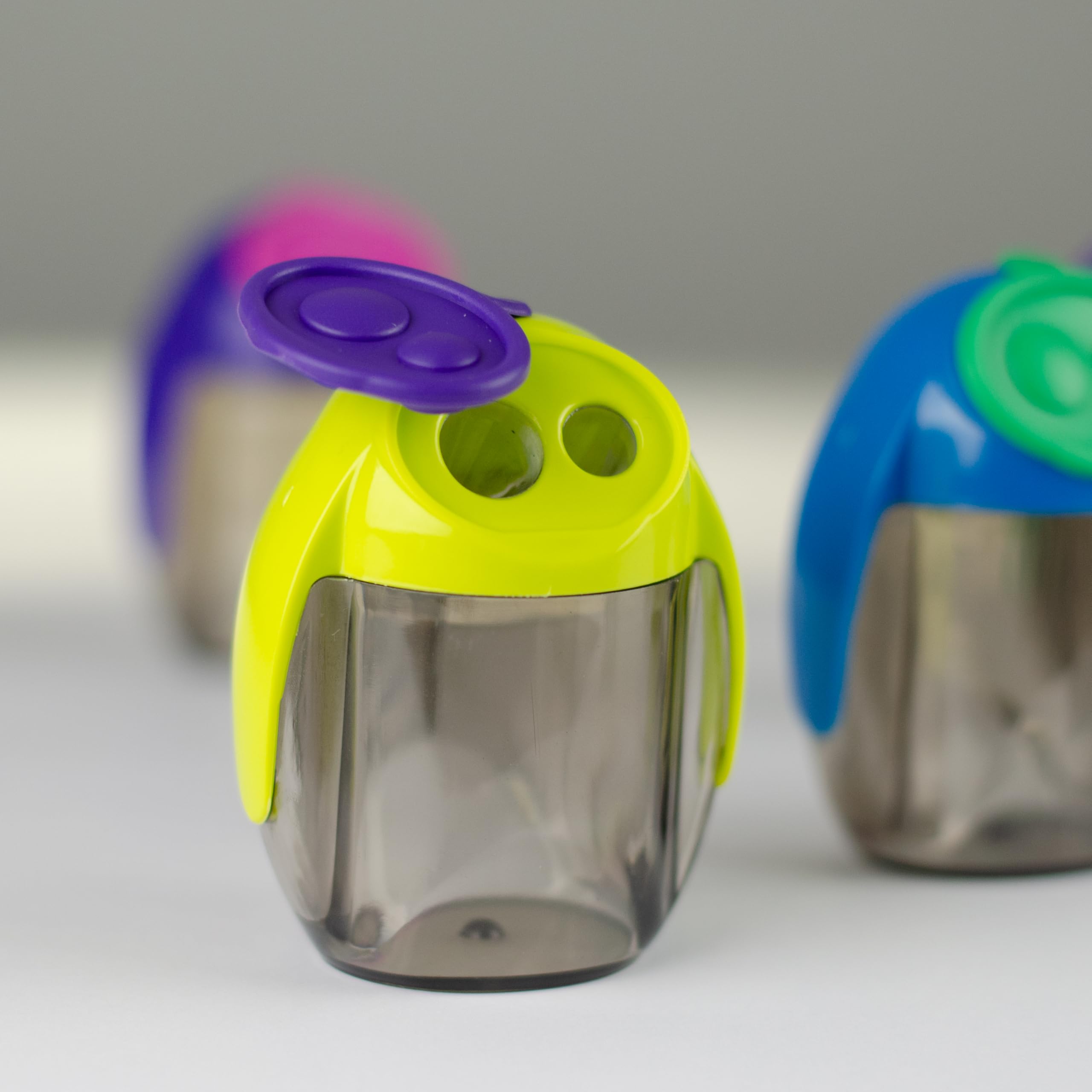 Kores Double Hole Pencil Sharpener with Container - German Steel Blades, Assorted Colors 3