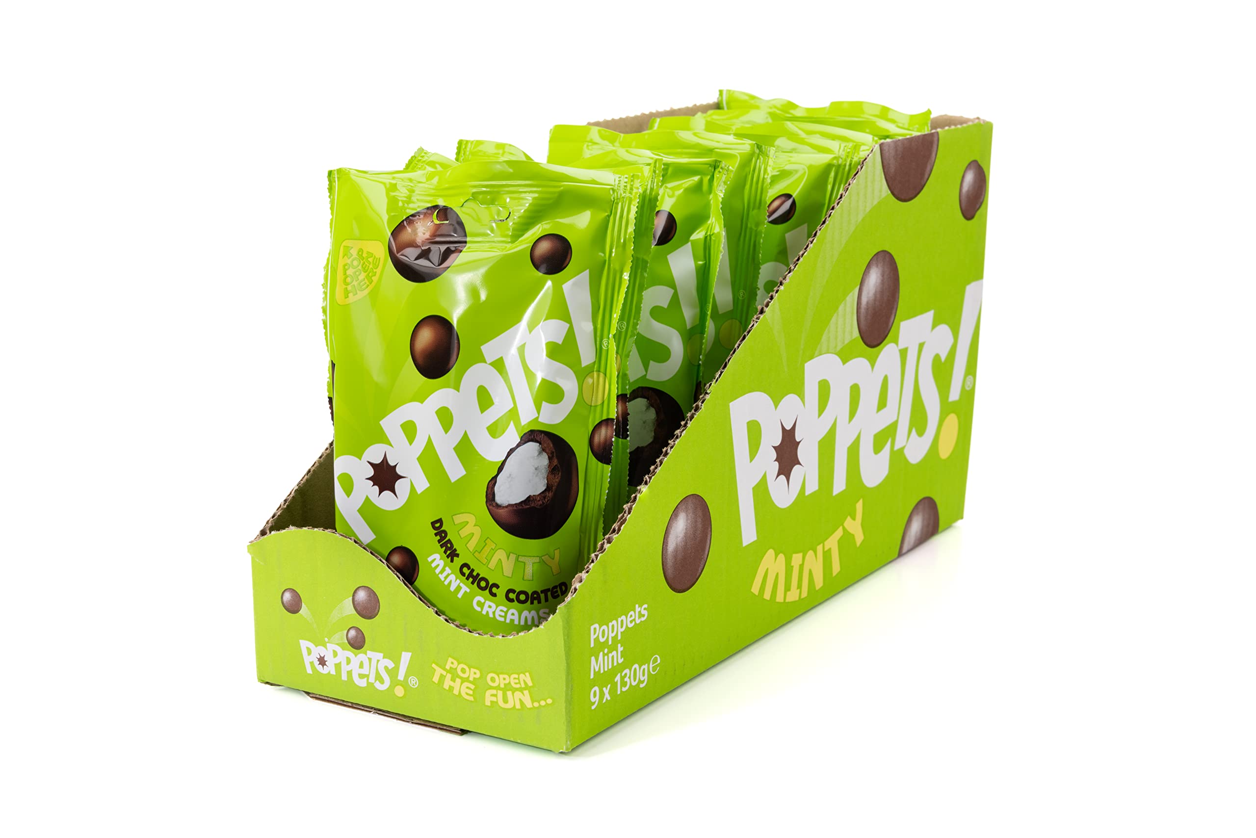 Poppets Mint Pouch 130g (Pack of 9)