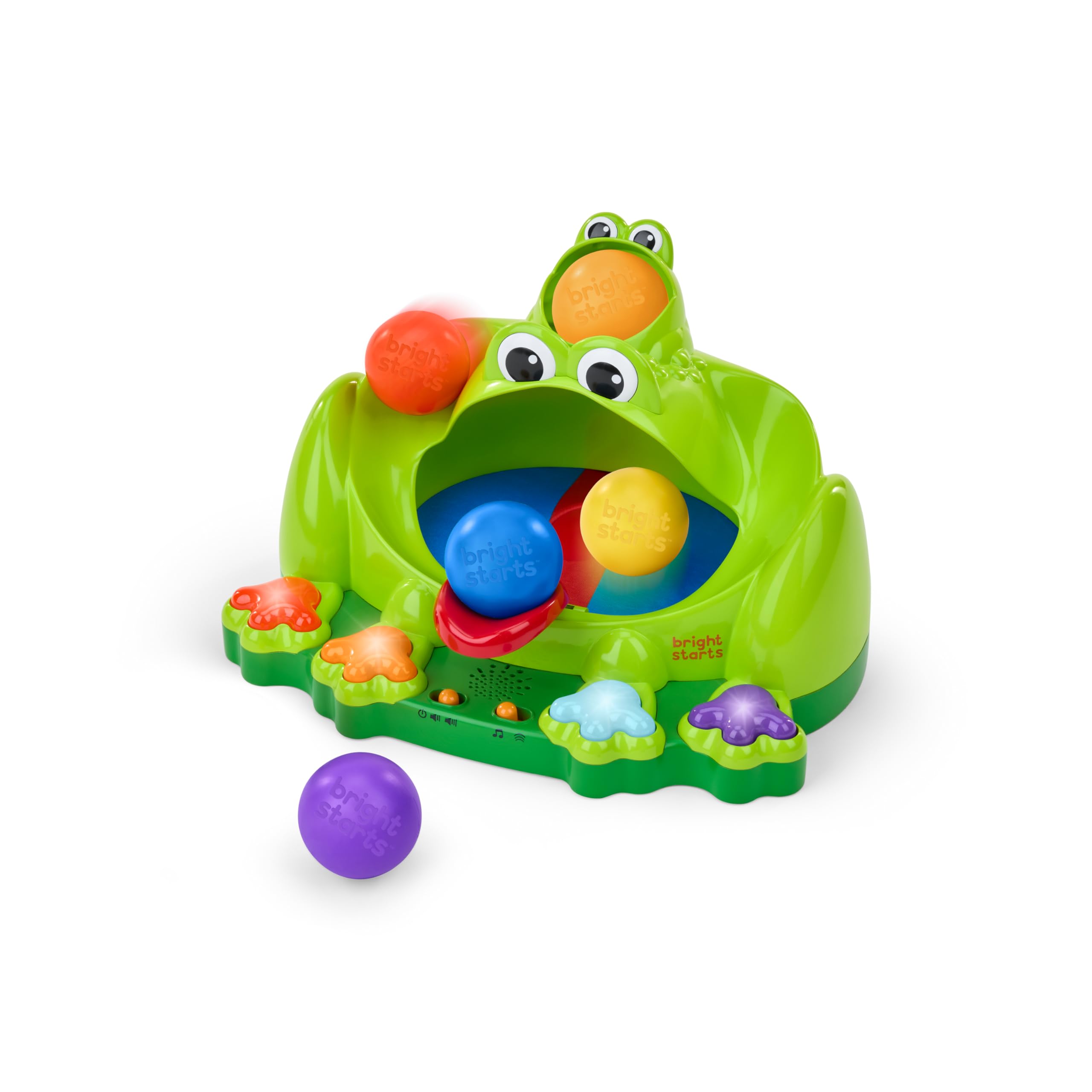 Bright Starts Poppin' Ball Frog Toy - Interactive Ball Play for Babies 6M+ 10