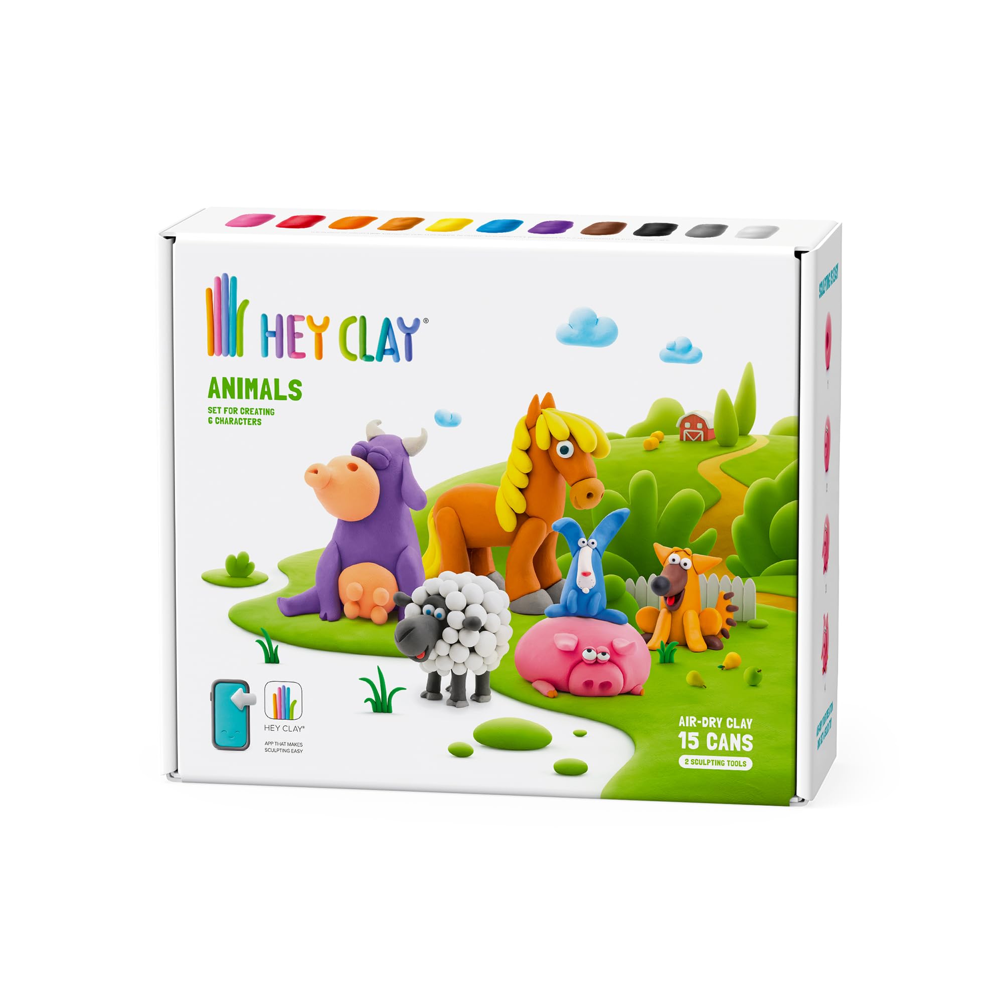 HEY CLAY Air-Dry Clay - Animals Modeling Set | Soft & Flexible | Ages 3+ 1