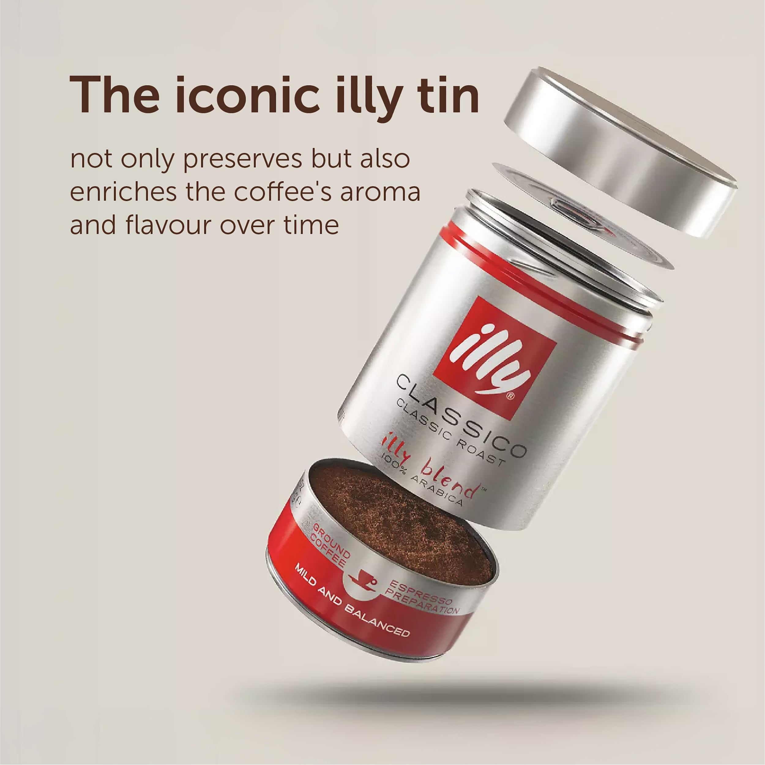 illy Classico Medium Roast Whole Coffee Beans - 100% Arabica - Ideal for Espresso, Moka Pot - 250g Tin 5