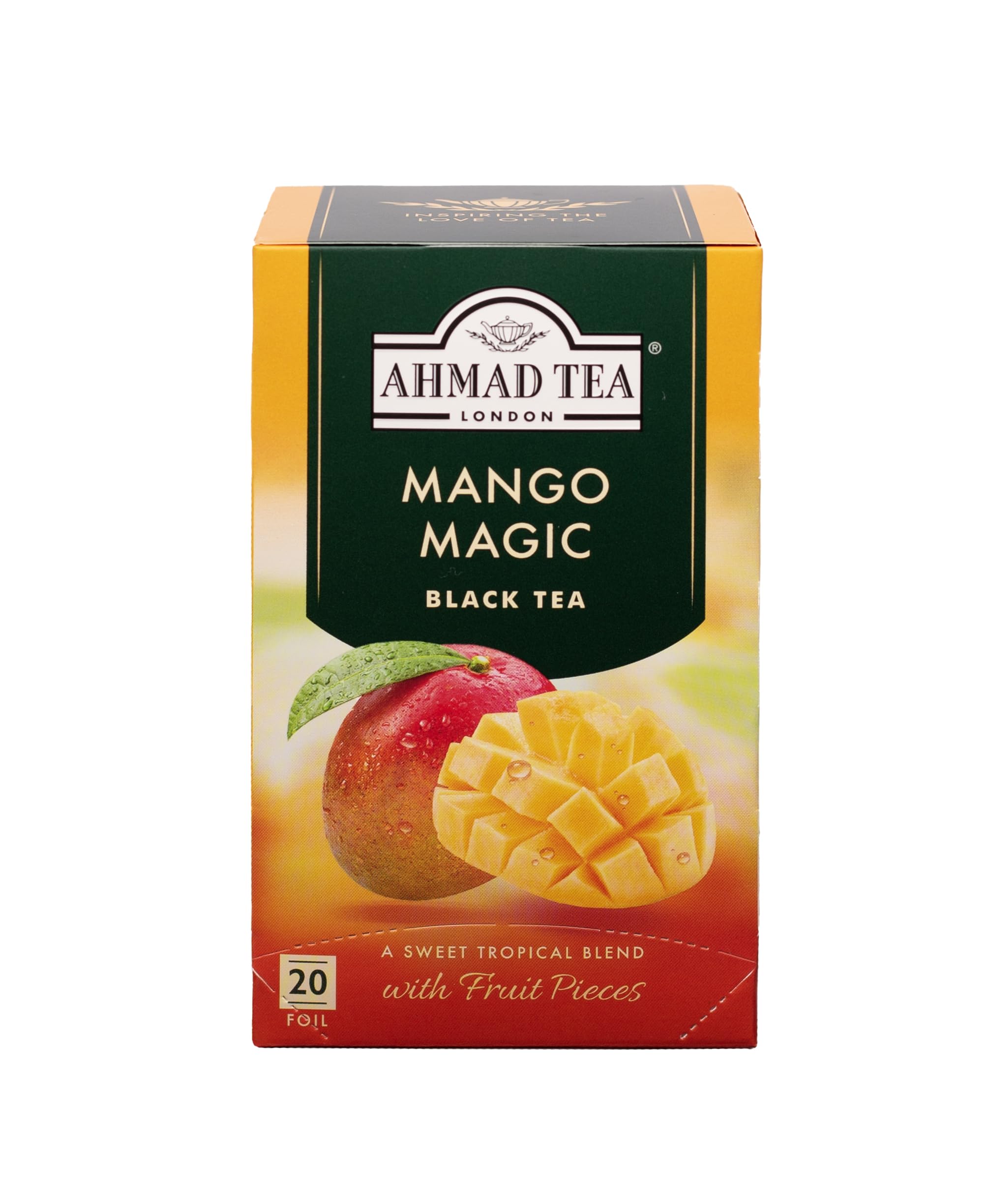 Ahmad Tea Mango Magic Fruit Black Tea - 20 Teabags | Uplifting Black Tea with Mango Extract 1