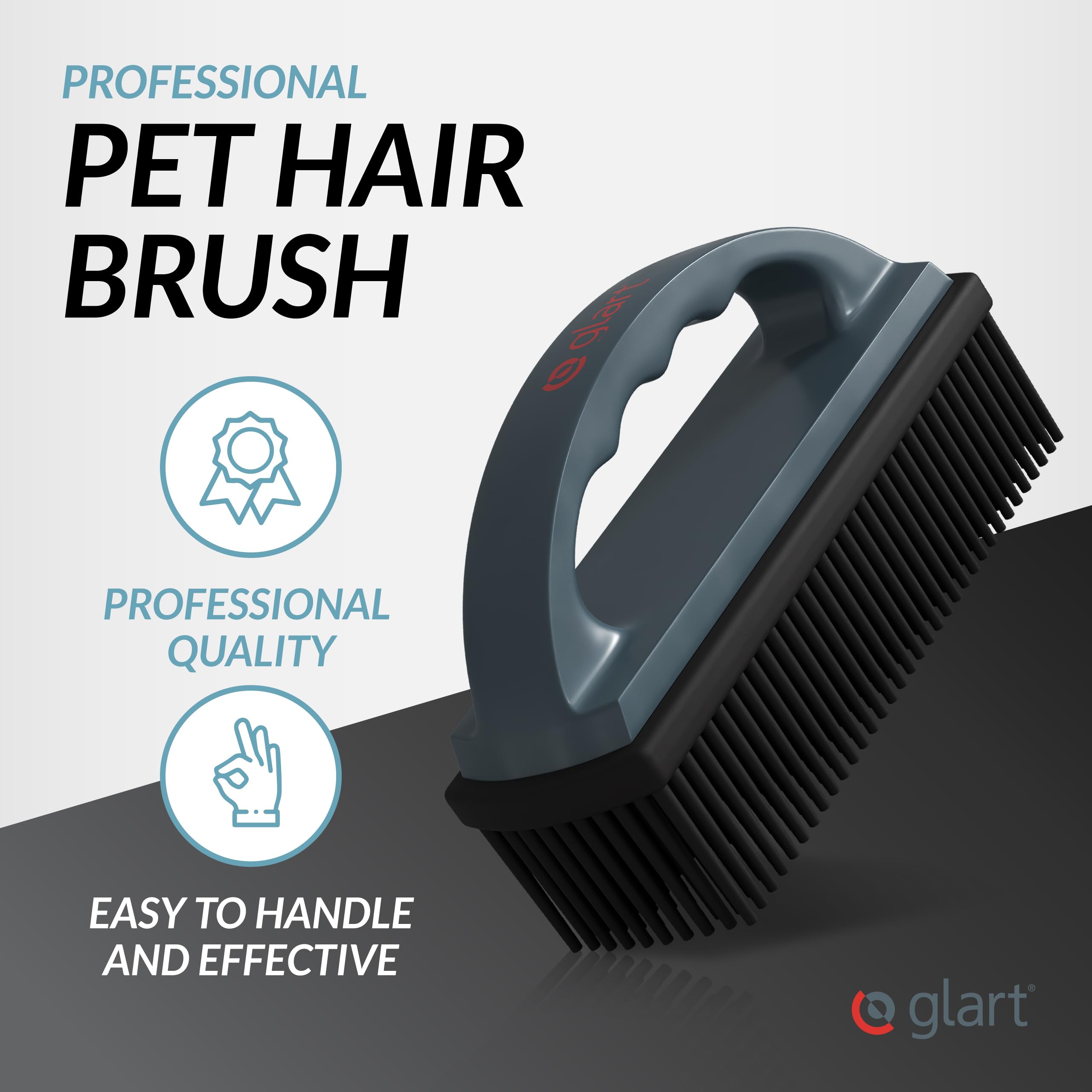 Glart 44THB Pet Hair Remover Silicone Brush for Dog & Cat Hair | Reusable & Chemical-Free