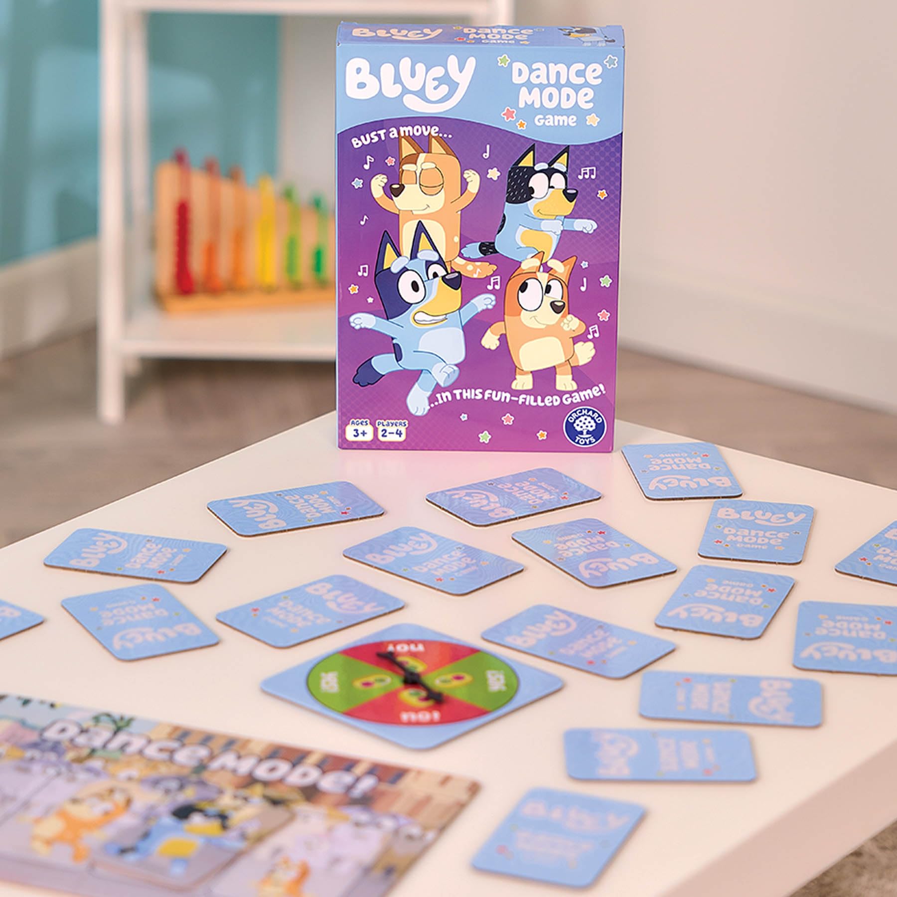Orchard Toys Bluey Dance Mode Game | Active Card Game for Ages 3+ | Includes 27 Cards & Spinner 2