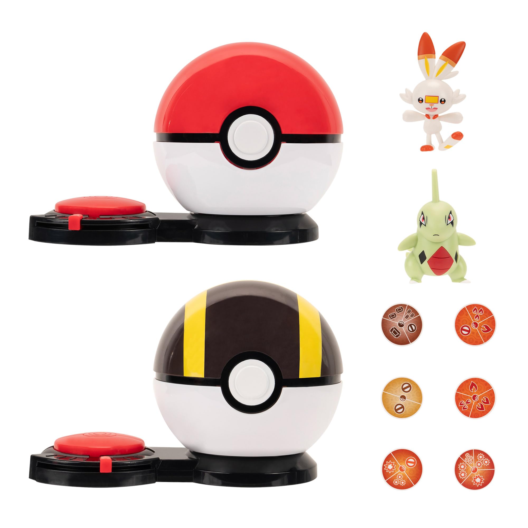 Pokémon Surprise Attack Game - 2-Inch Larvitar and Scorbunny with Poké Ball, Ages 6+ 1