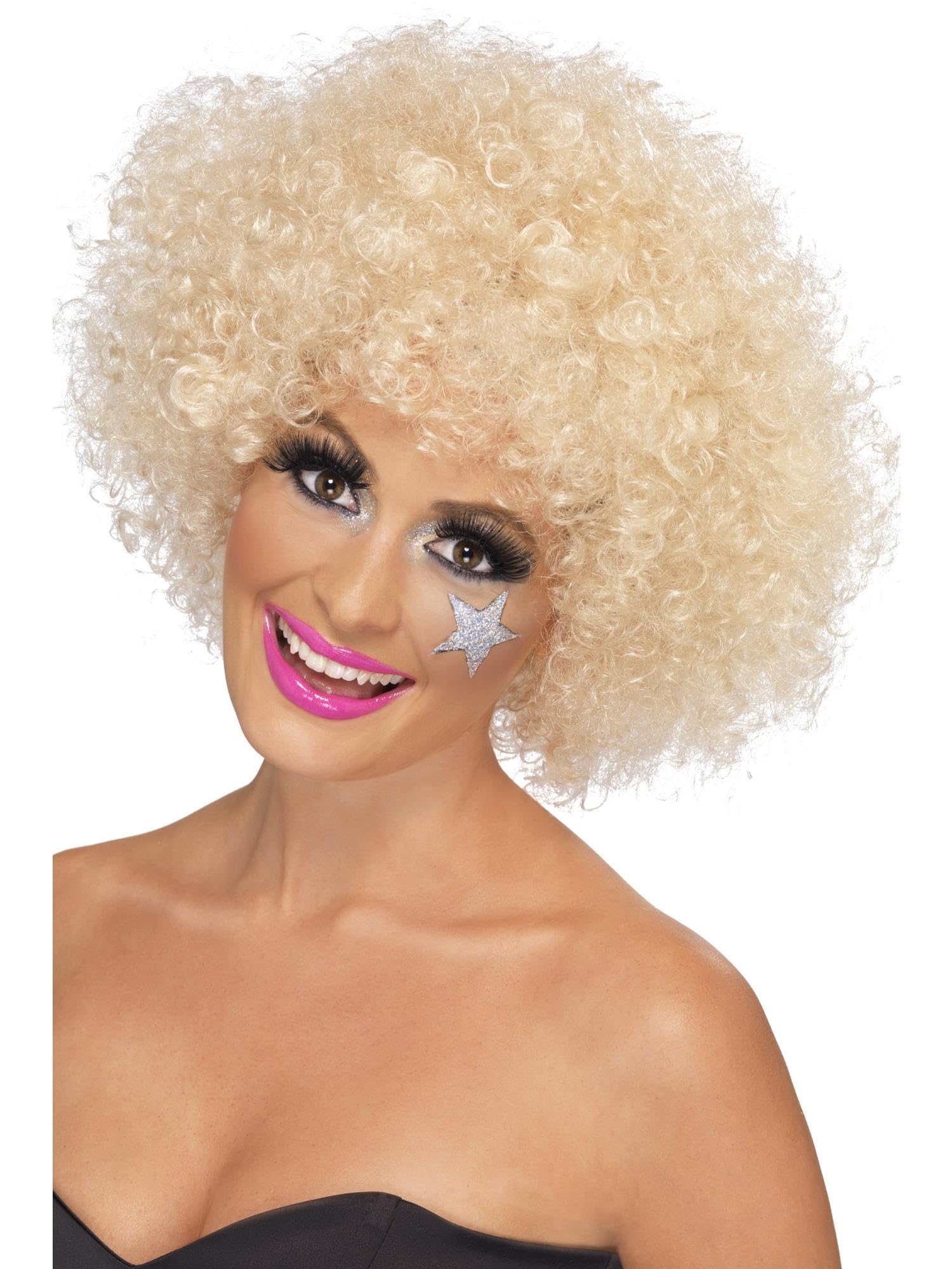 Smiffys 70s Funky Afro Wig Blonde 120g - 1970s Disco Fancy Dress Costume Accessory 1
