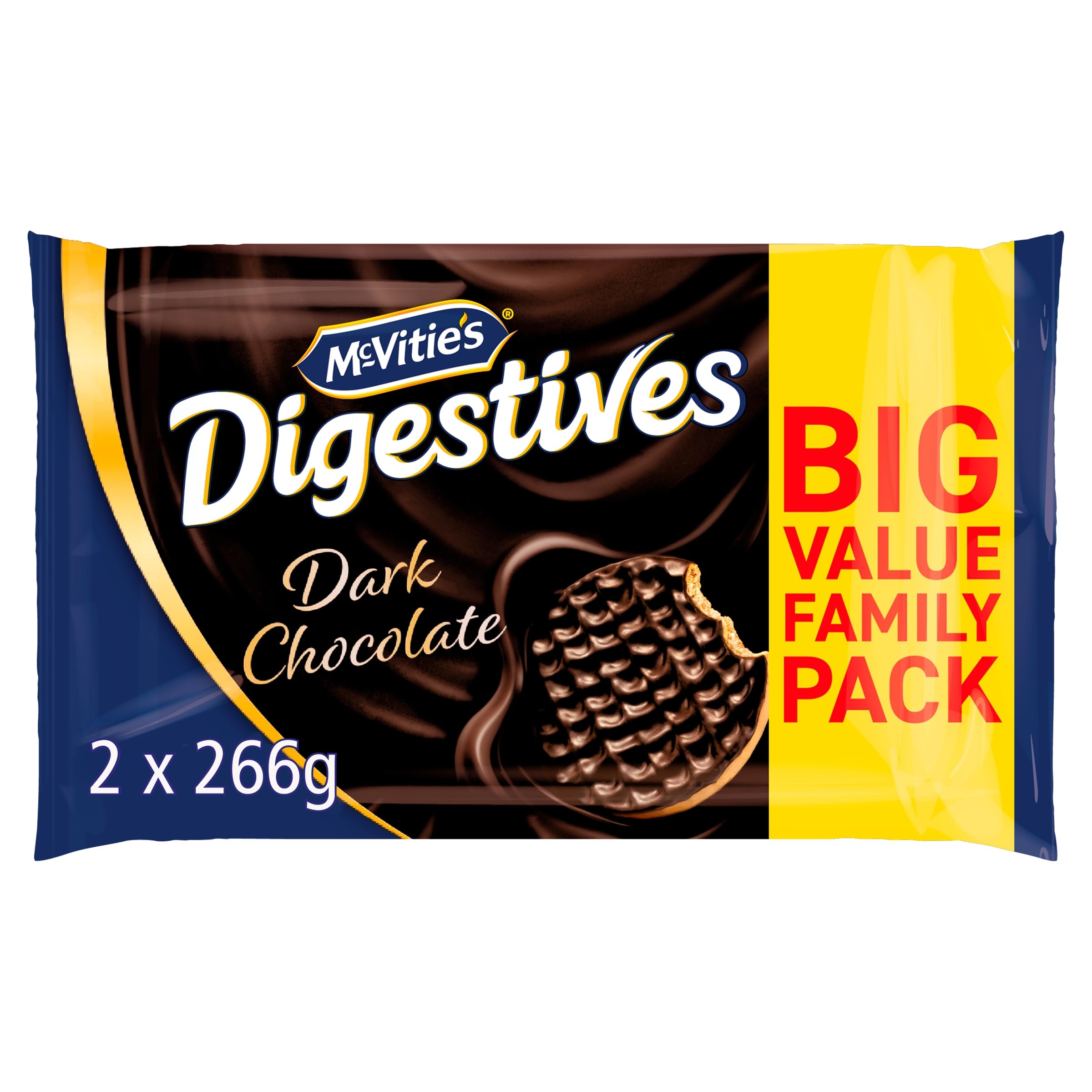 McVitie's Digestives Dark Chocolate Biscuits Twin Pack - 2 x 266g (532g Total) 1