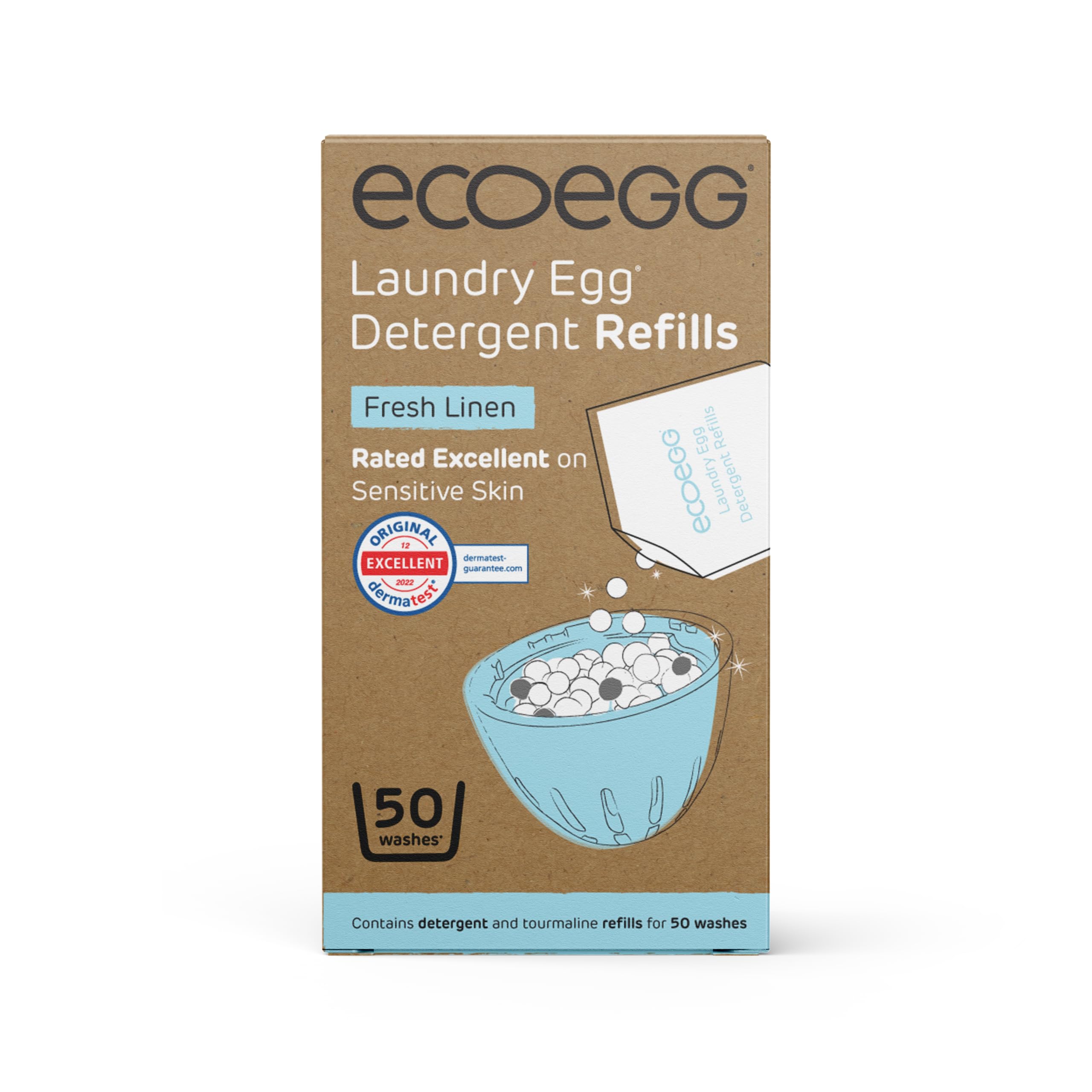 Ecoegg Laundry Egg Refills Detergent and Fabric Softener Replacement Mineral Pellets Fresh Linen 1